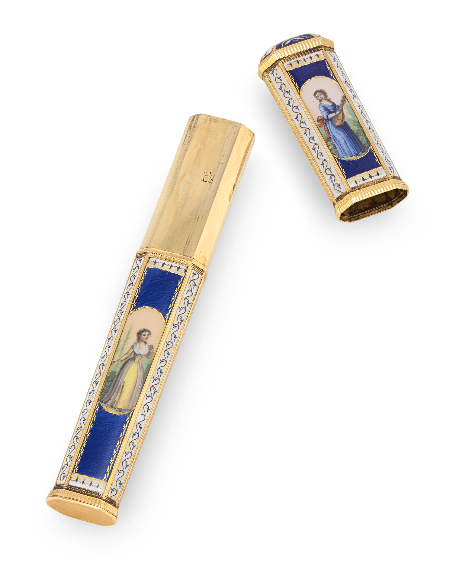 Gold and Enamel Étui with Ladies