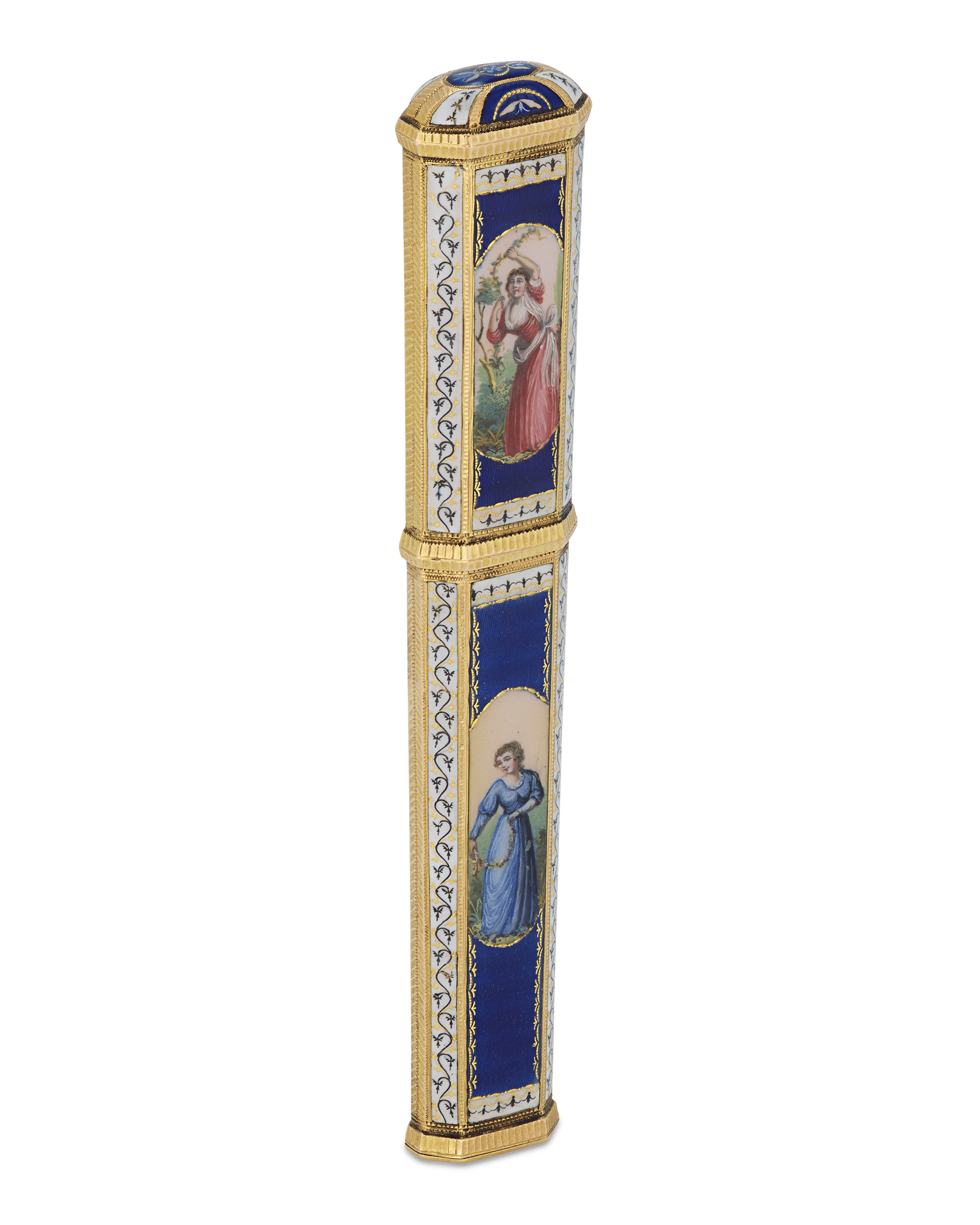 Gold and Enamel Étui with Ladies