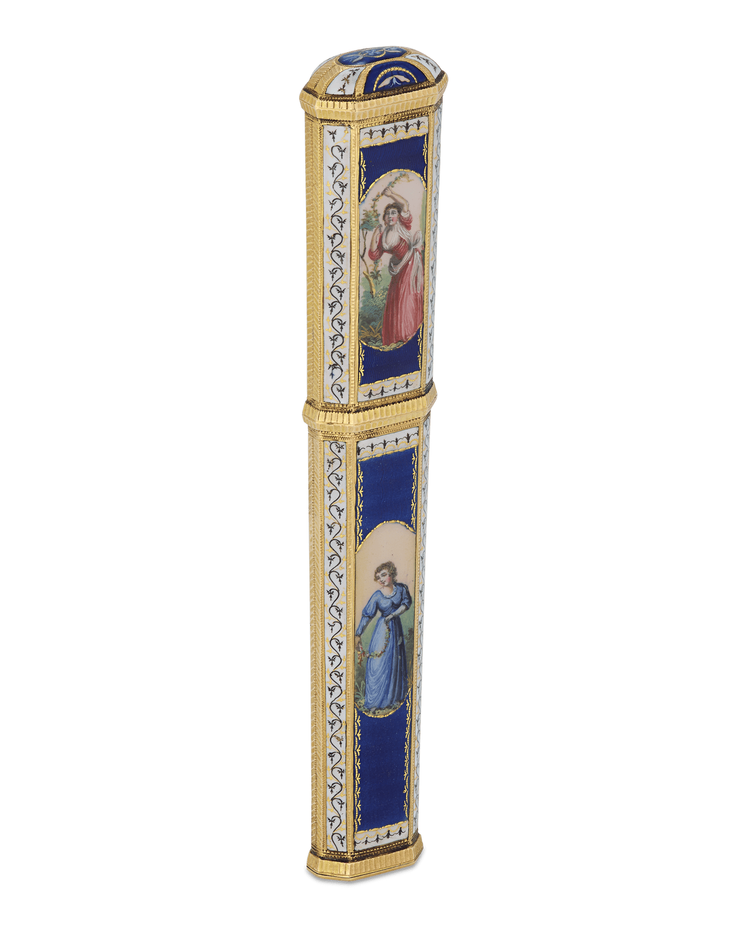 Gold and Enamel Étui with Ladies
