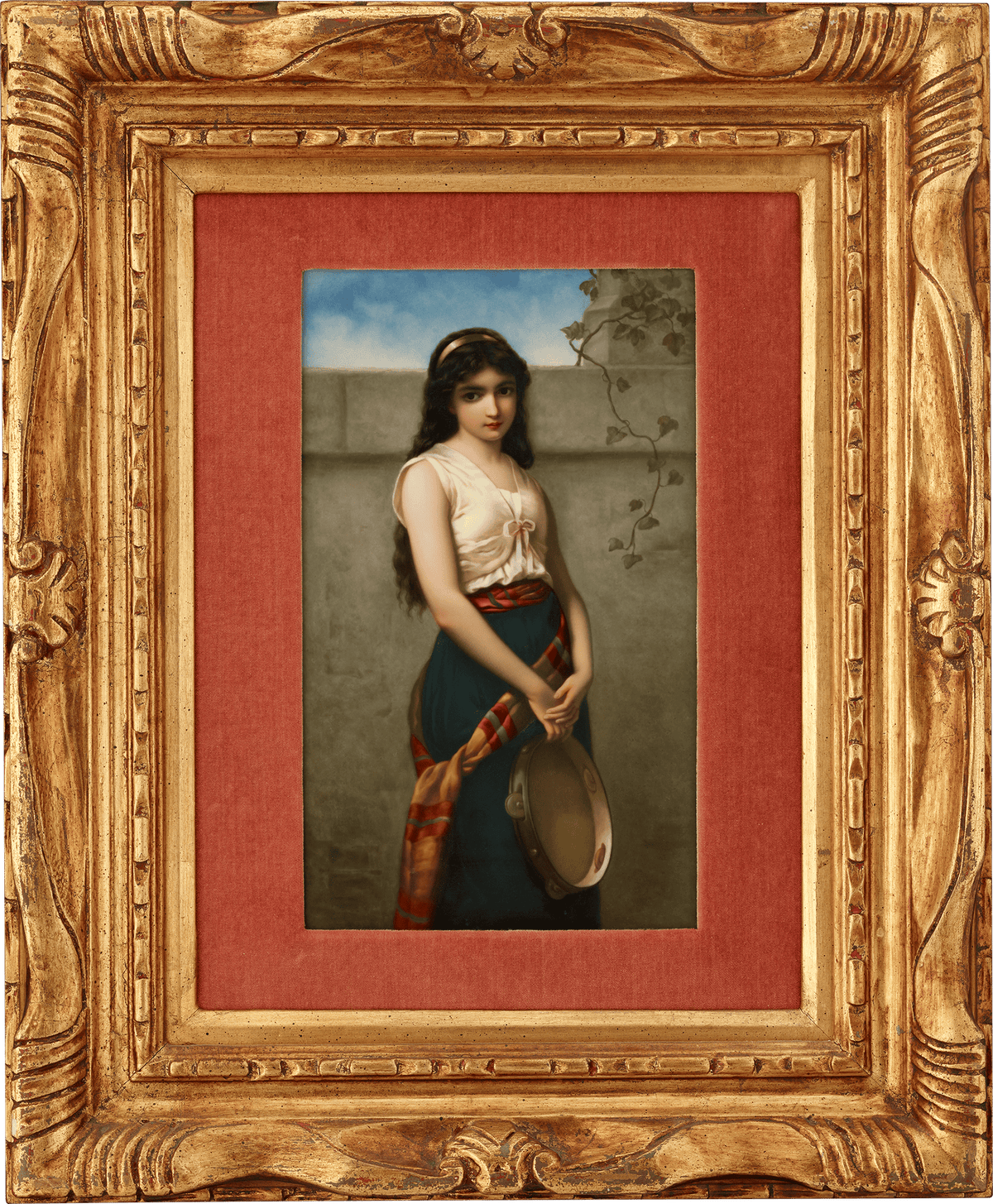 KPM porcelain plaque after Georg Hom’s Mignon