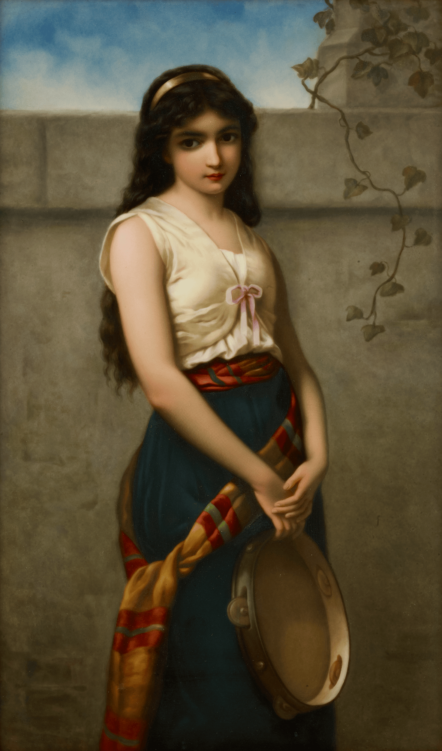 KPM porcelain plaque after Georg Hom’s Mignon