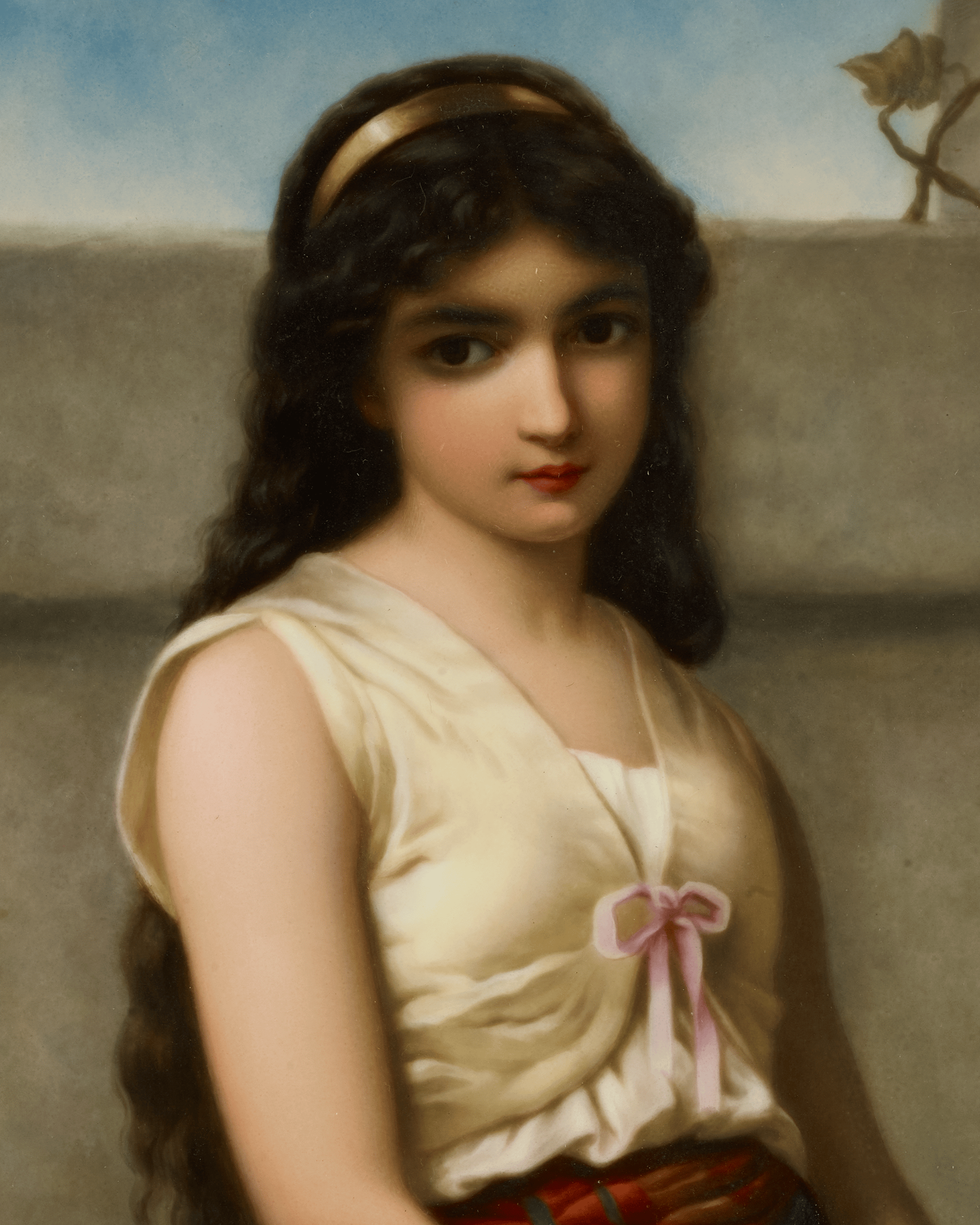 KPM porcelain plaque after Georg Hom’s Mignon