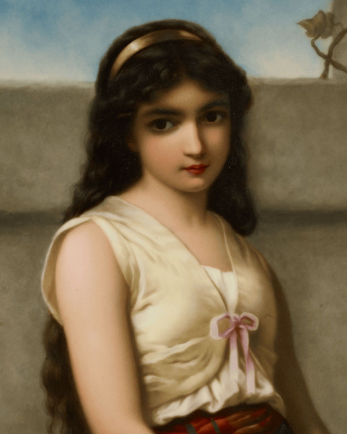 KPM porcelain plaque after Georg Hom’s Mignon