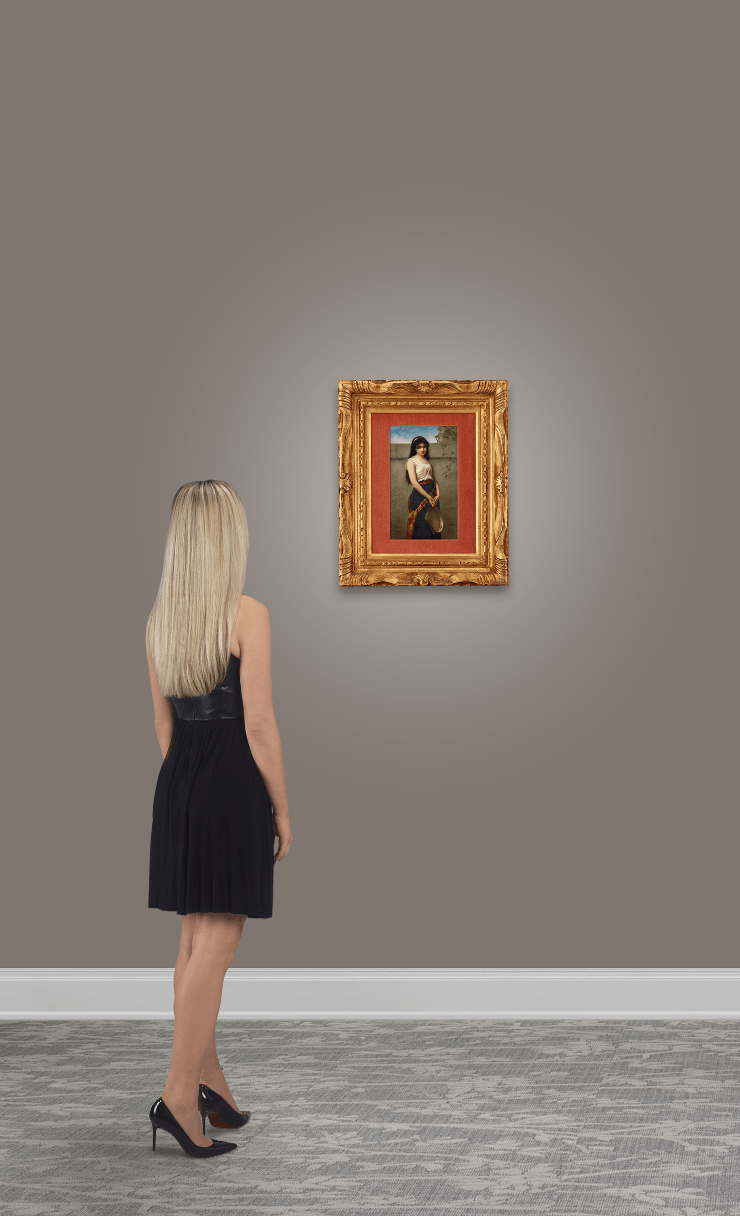 KPM porcelain plaque after Georg Hom’s Mignon