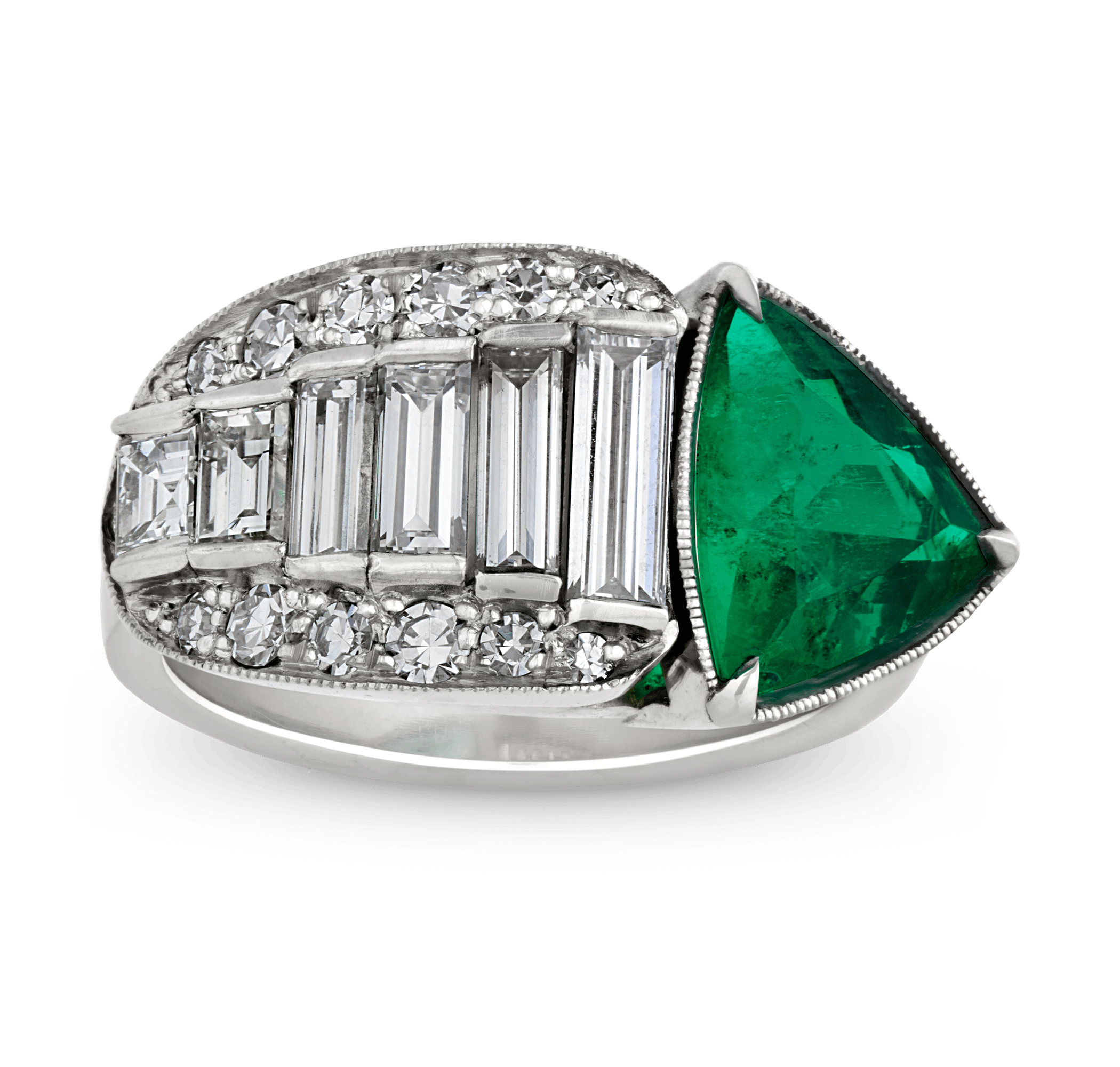 Art Deco Colombian Emerald Ring, 1.56 Carats