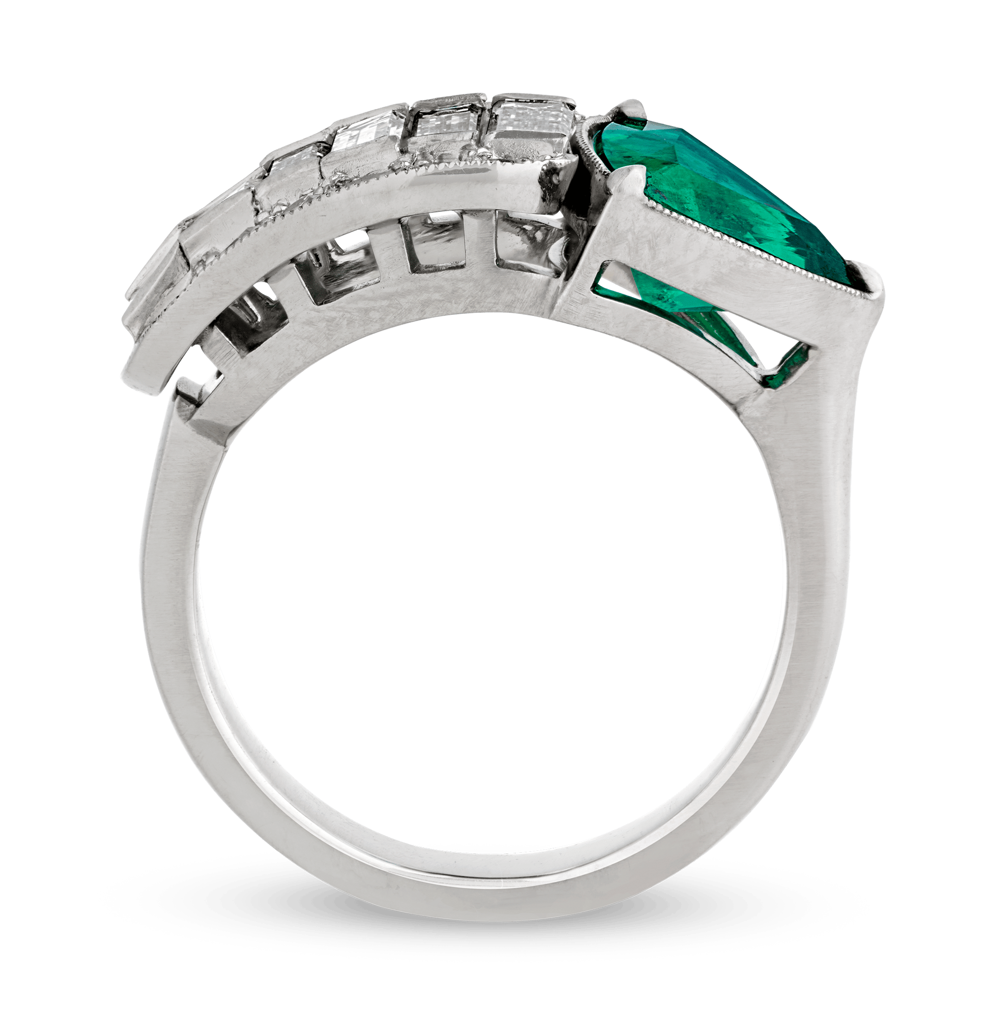 Art Deco Colombian Emerald Ring, 1.56 Carats