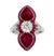 Art Deco-Style Ruby and Diamond Ring