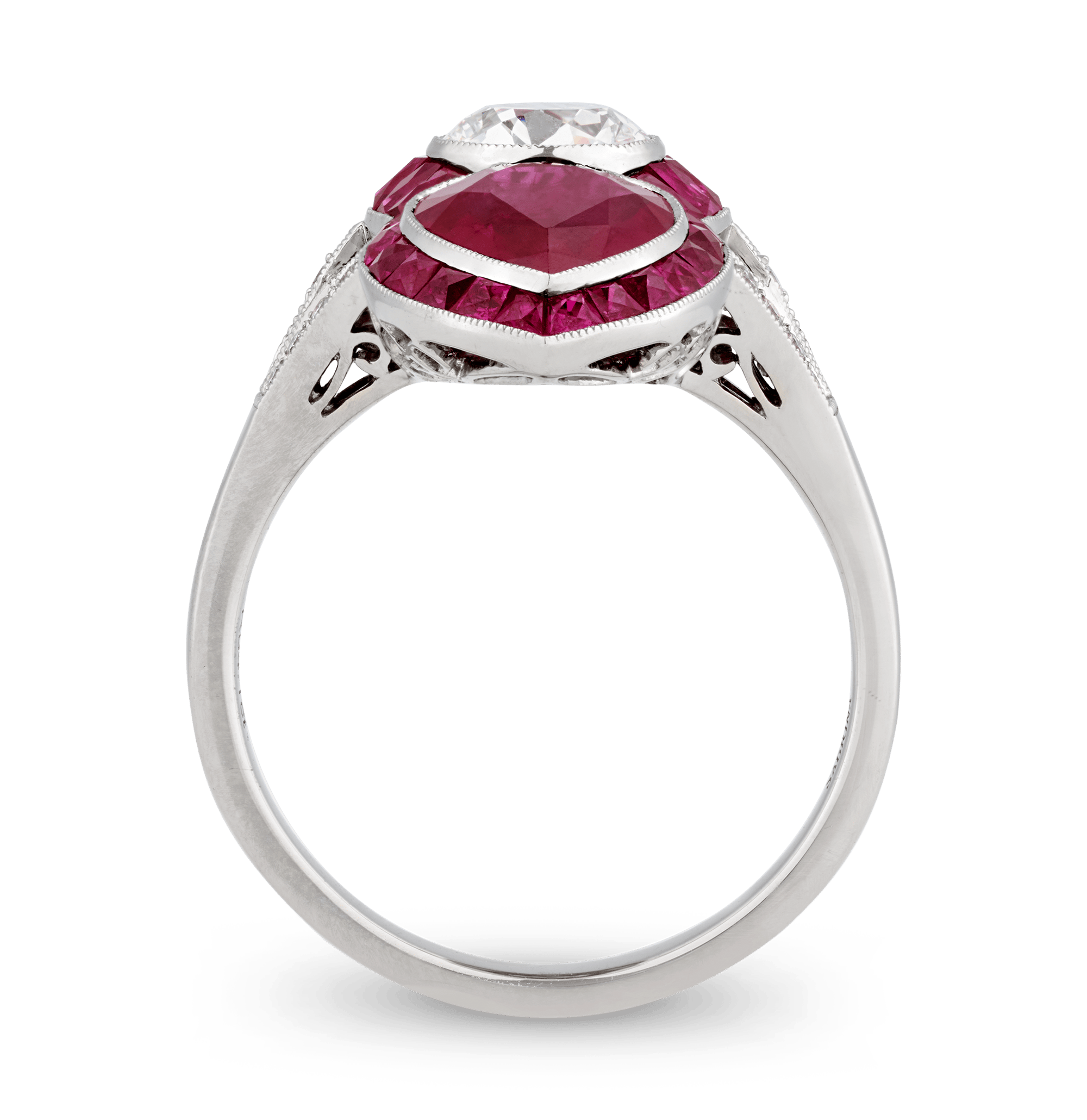Art Deco-Style Ruby and Diamond Ring