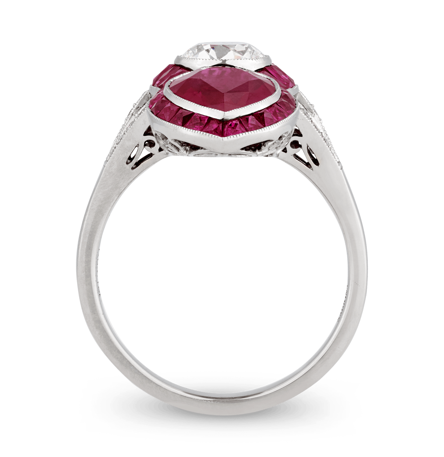 Art Deco-Style Ruby and Diamond Ring