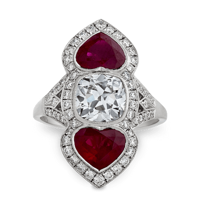 Art Deco Diamond and Ruby Ring