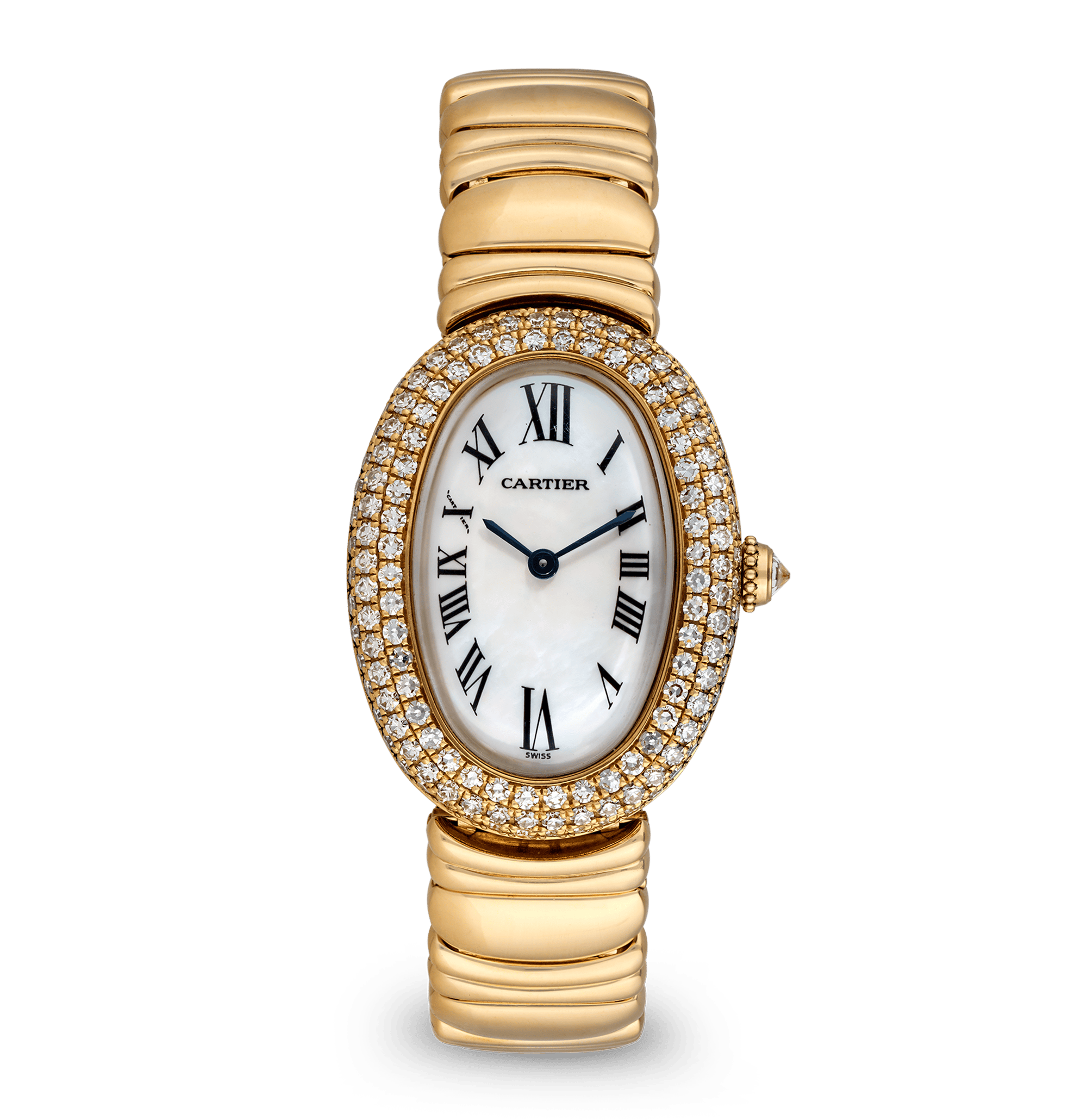Cartier Baignoire Yellow Gold and Diamond Wristwatch