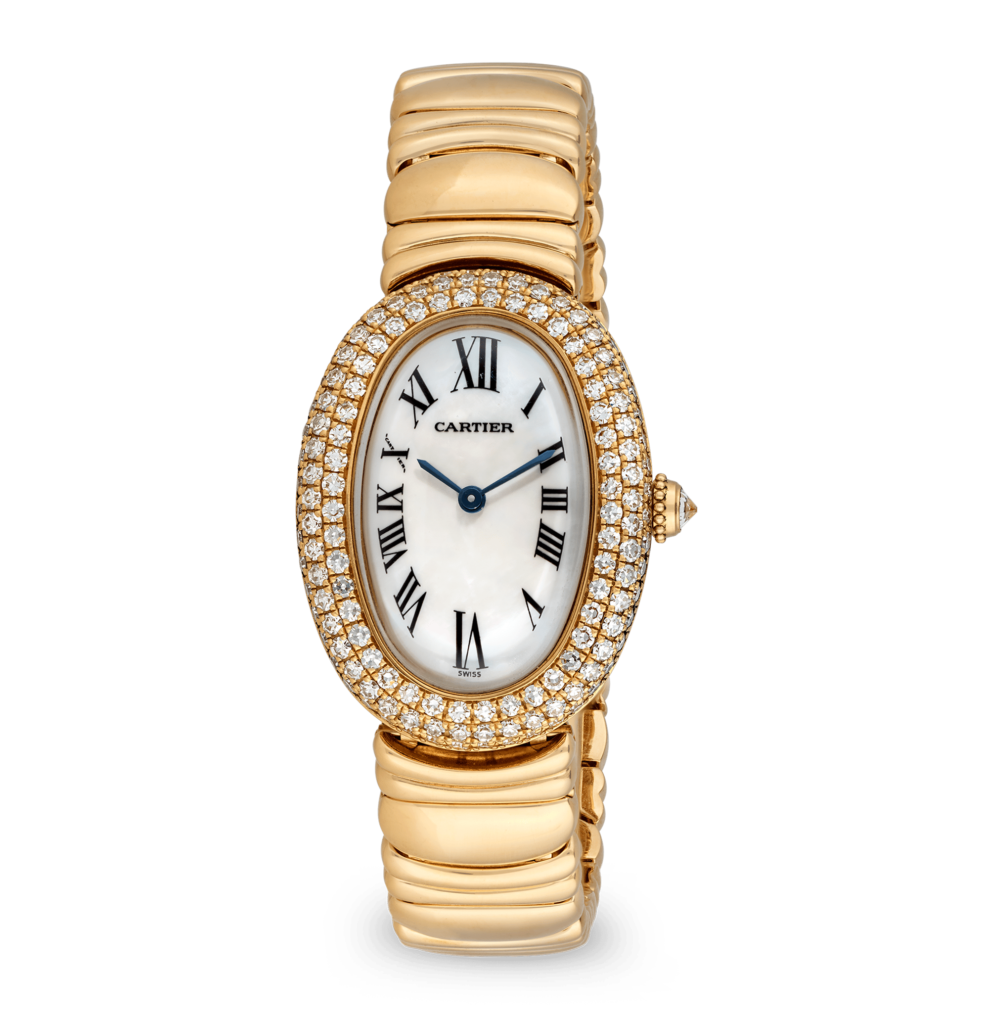 Cartier Baignoire Yellow Gold and Diamond Wristwatch