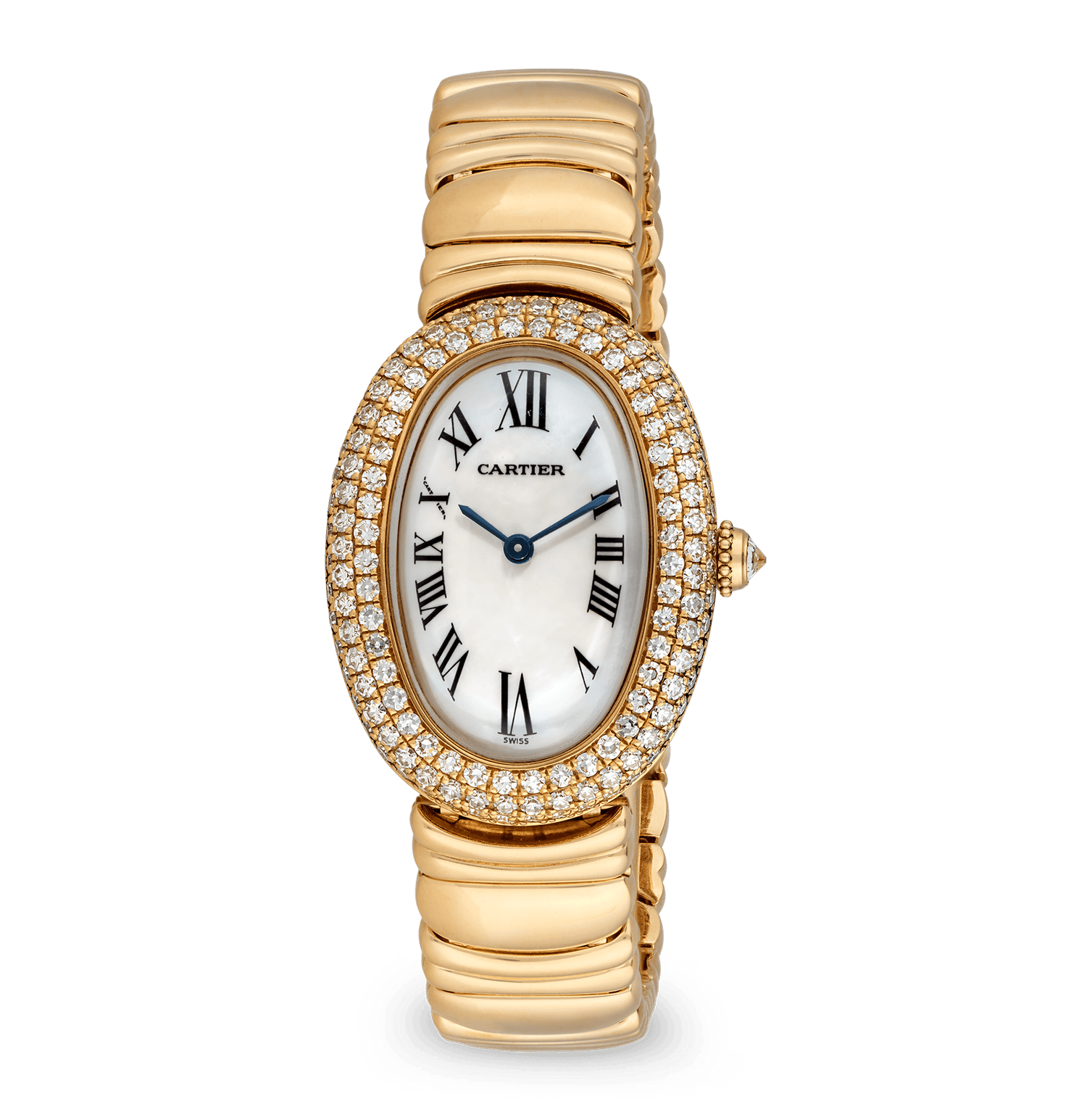 Cartier Baignoire Yellow Gold and Diamond Wristwatch