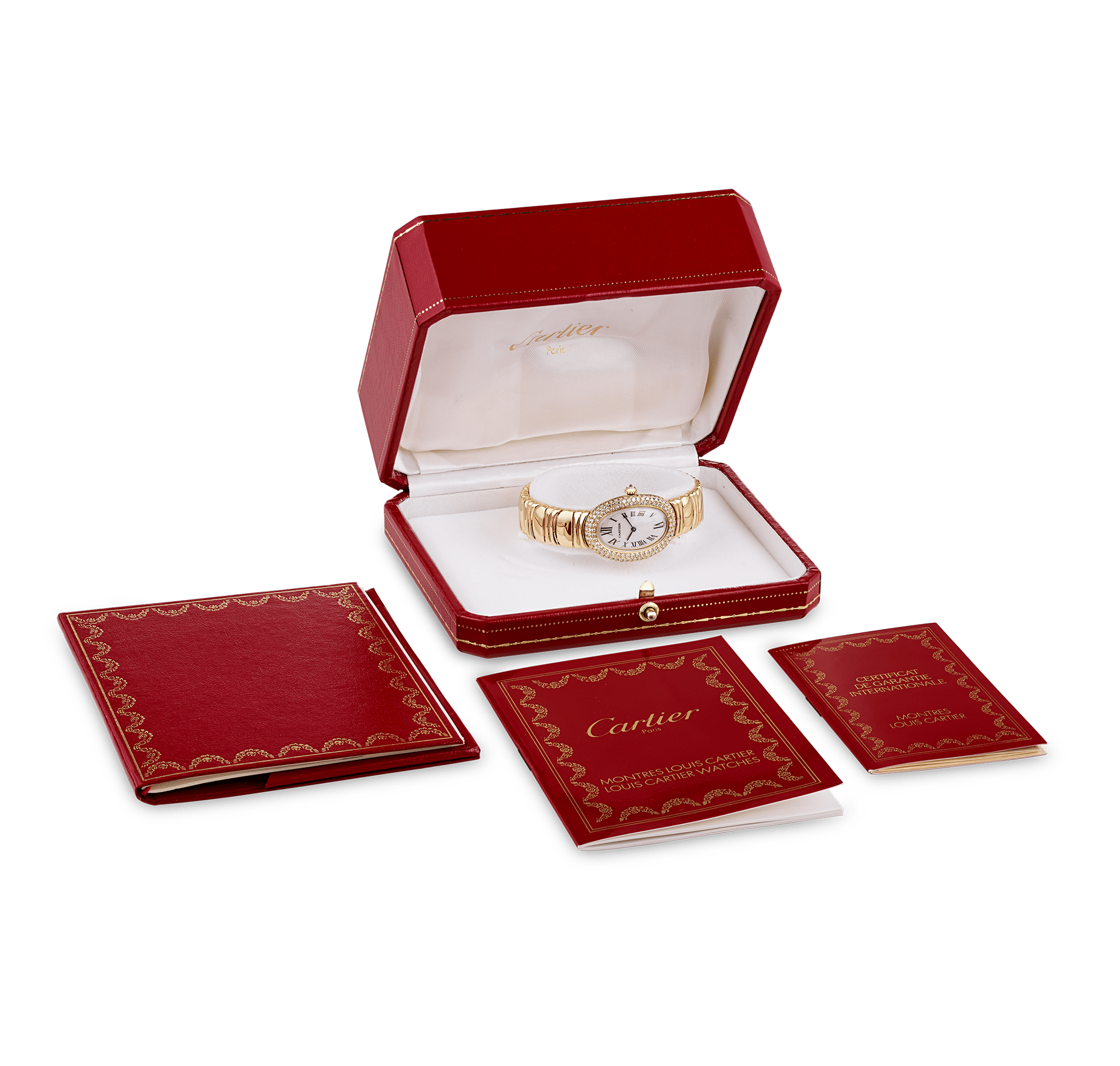 Cartier Baignoire Yellow Gold and Diamond Wristwatch