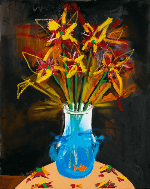 Flowers with Fish by Louis Carreon