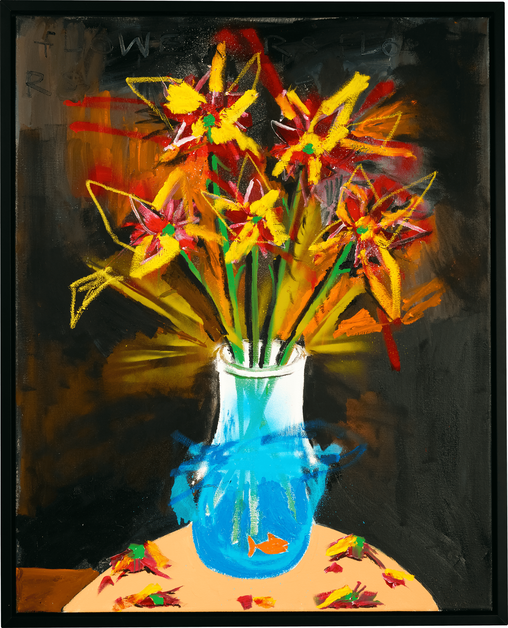 Flowers with Fish by Louis Carreon