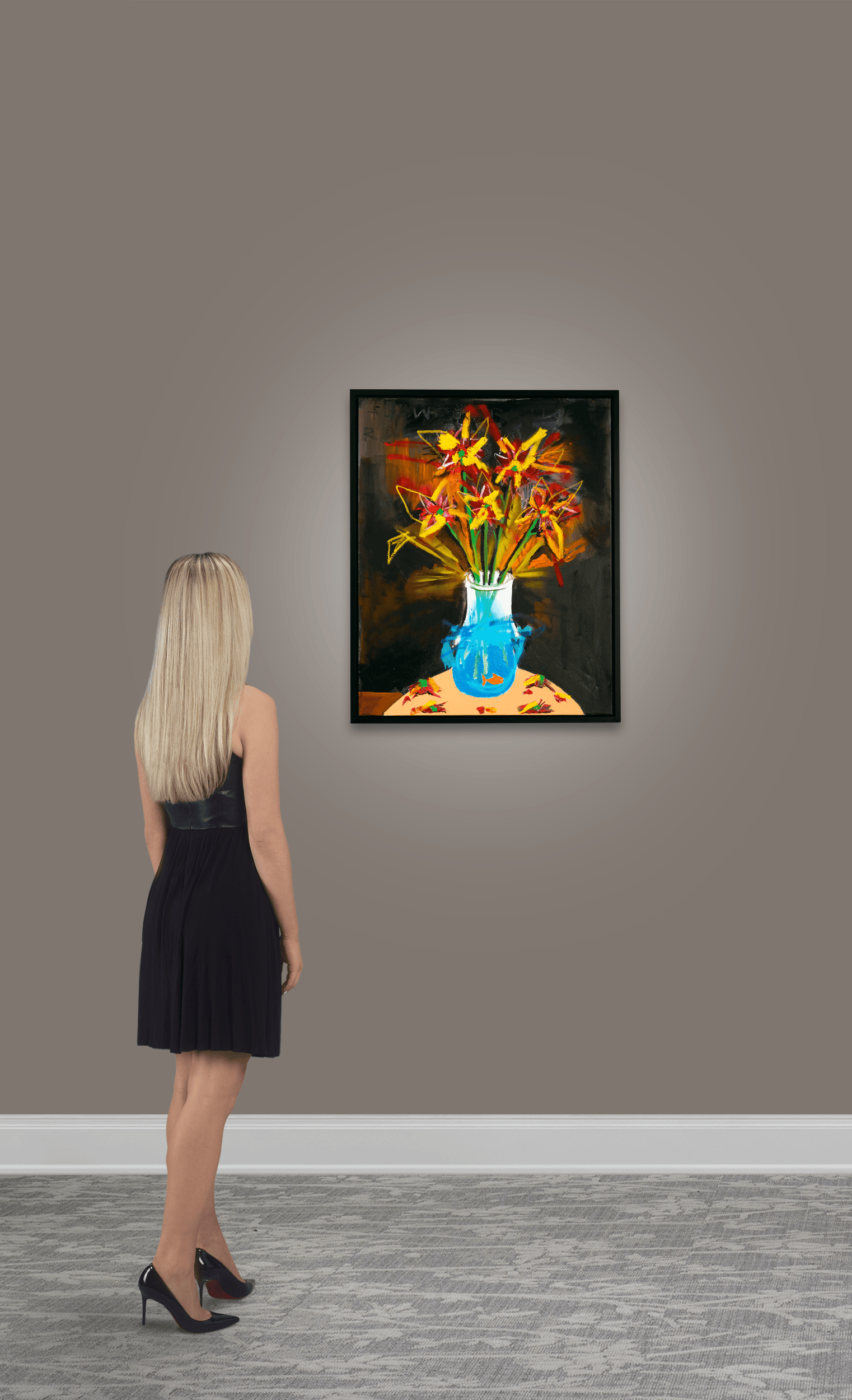 Flowers with Fish by Louis Carreon