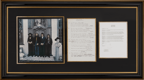 Paul McCartney’s “Hey Jude” Lyrics and Gold 45 Record Award