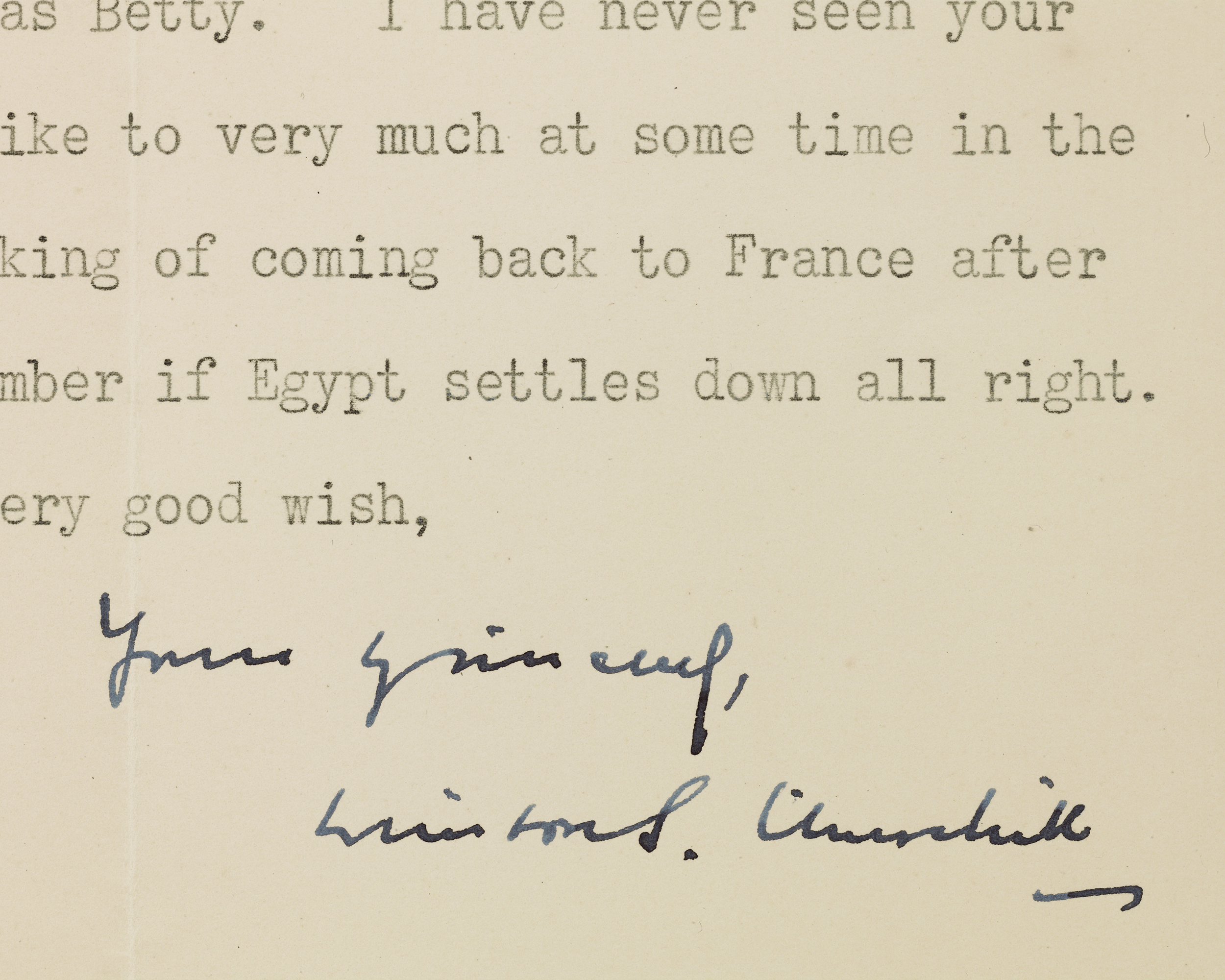 Winston Churchill Letter on the Suez Canal