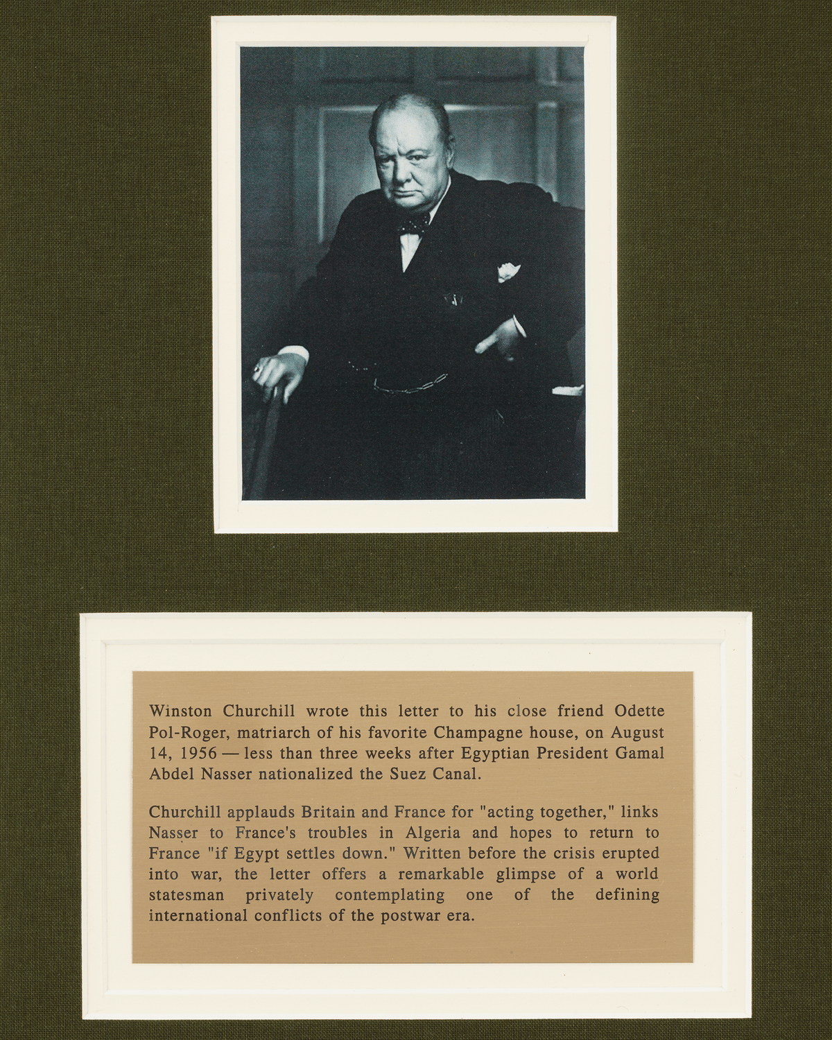 Winston Churchill Letter on the Suez Canal