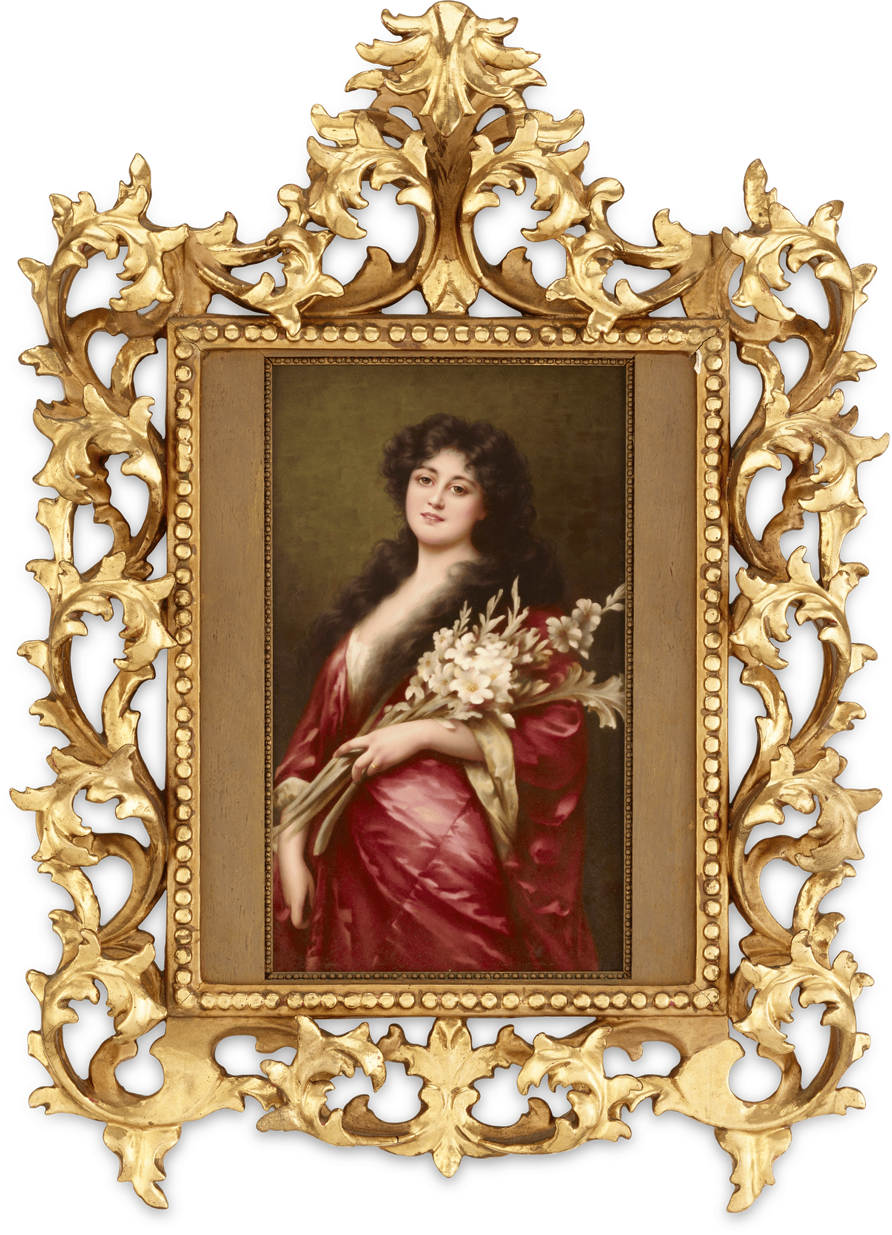 KPM Porcelain Plaque of Gladiola