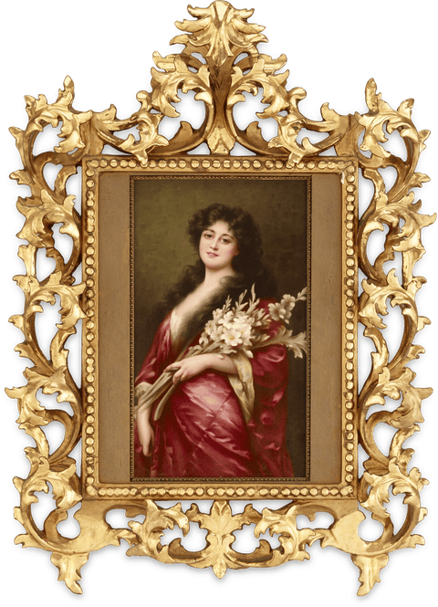 KPM Porcelain Plaque of Gladiola