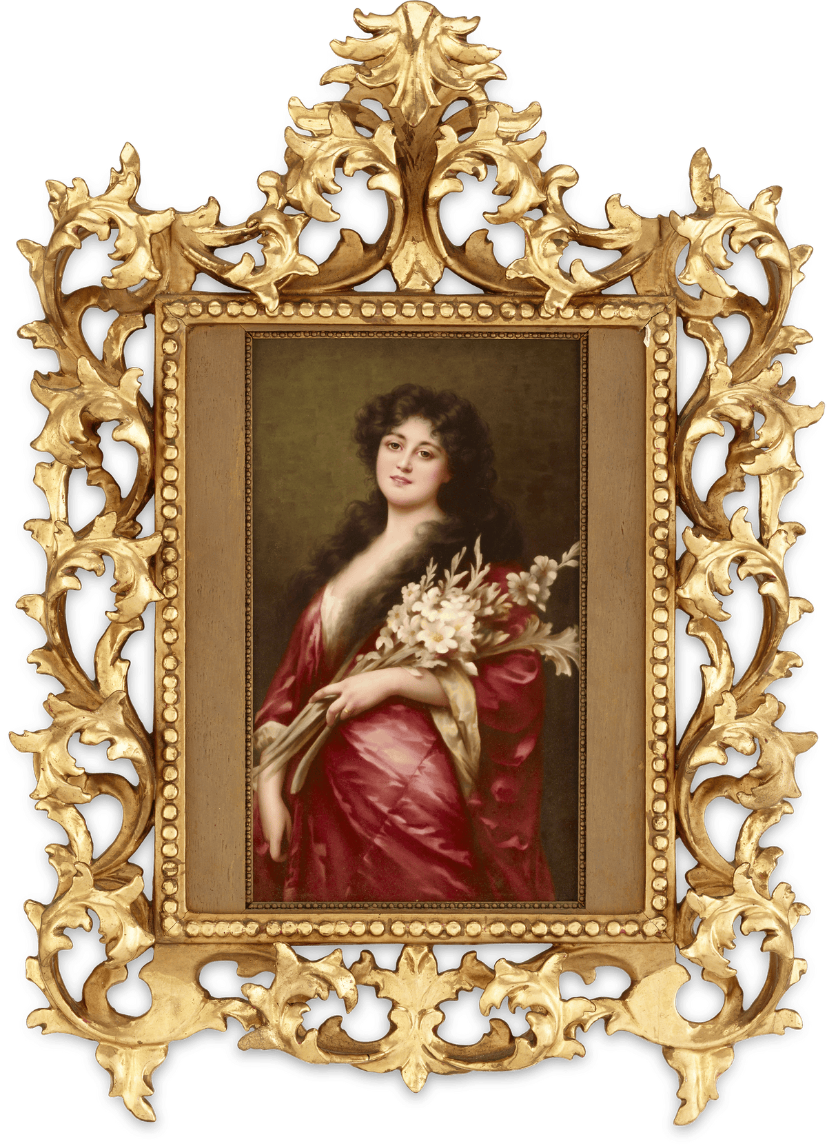 KPM Porcelain Plaque of Gladiola