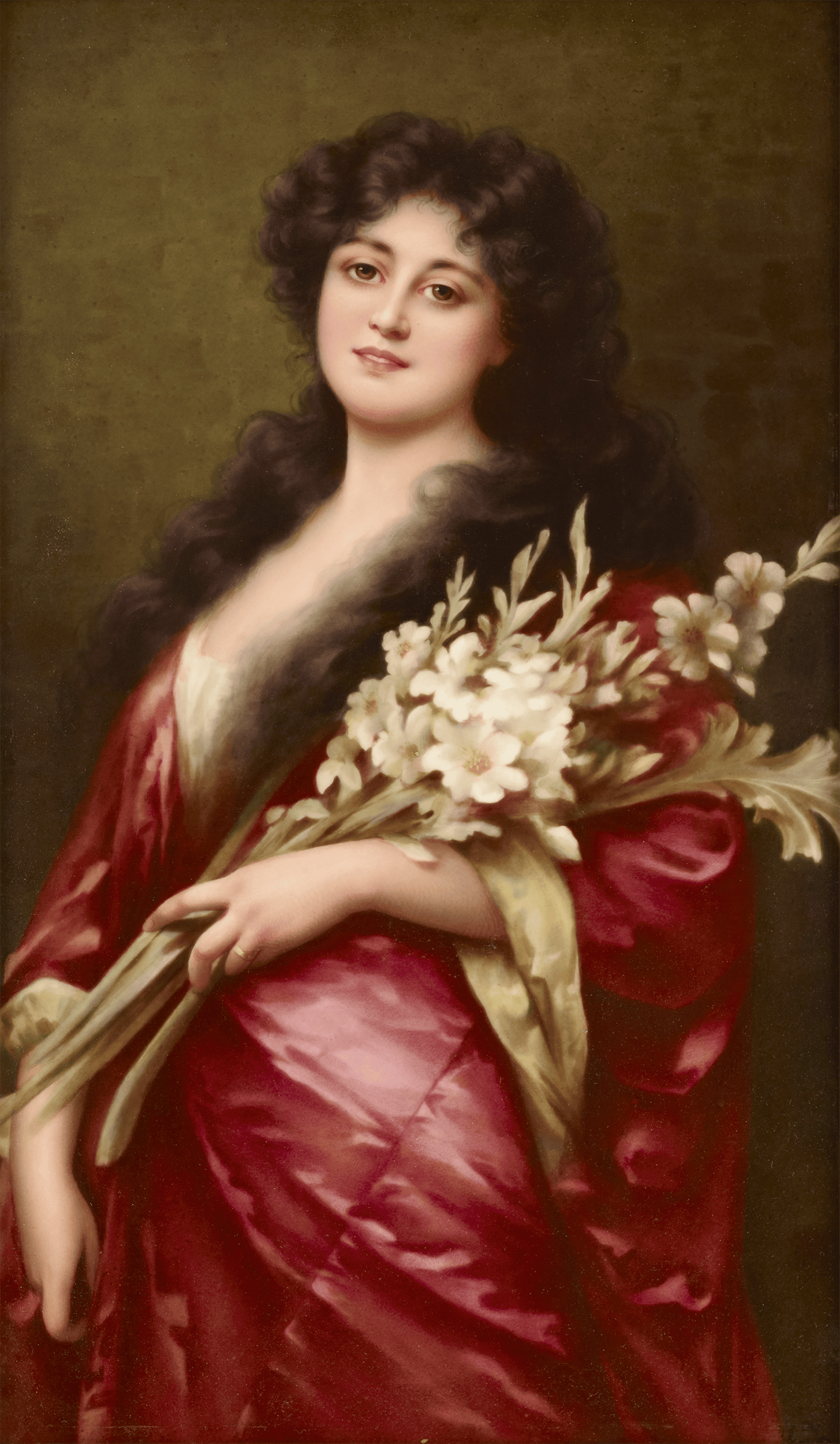 KPM Porcelain Plaque of Gladiola
