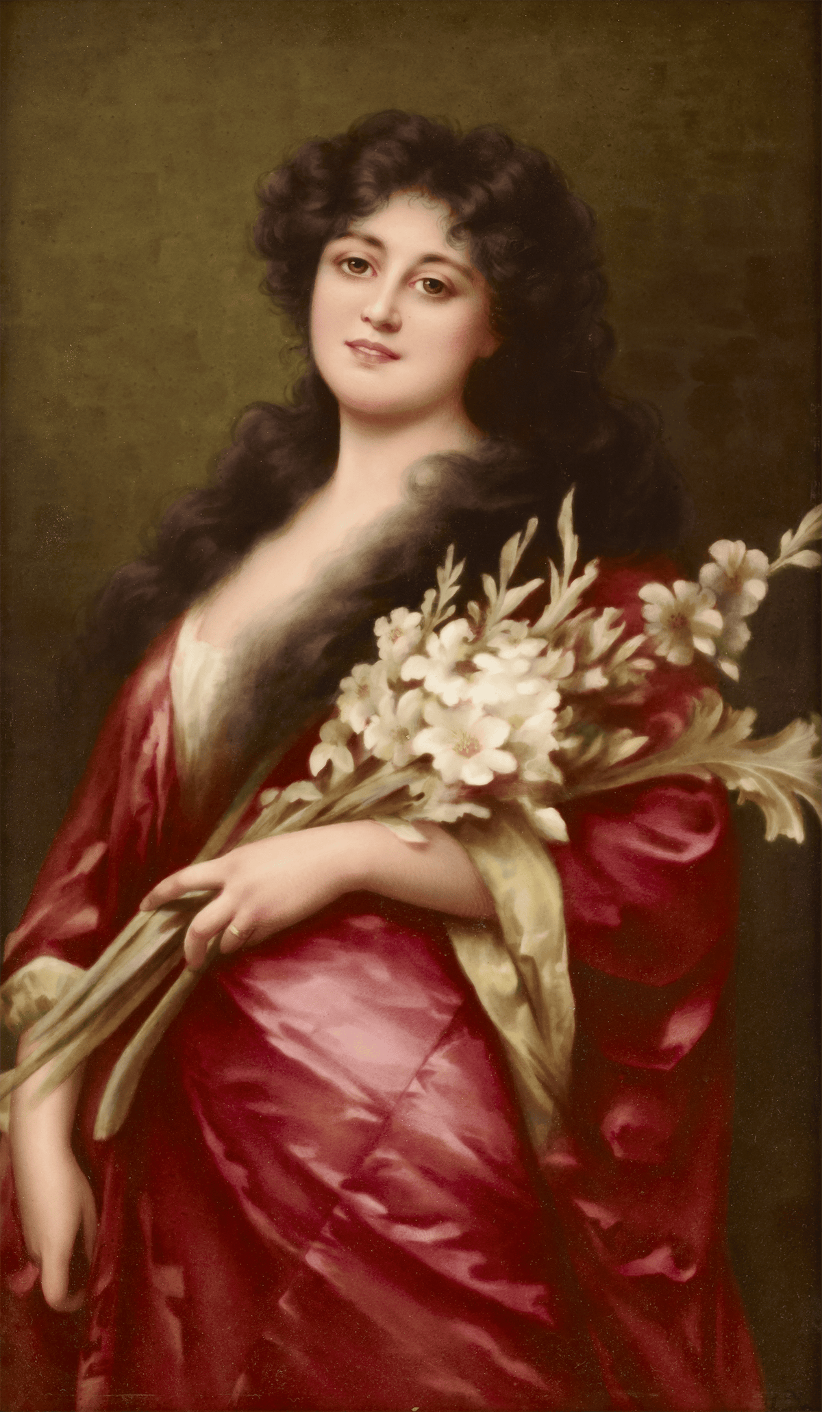 KPM Porcelain Plaque of Gladiola