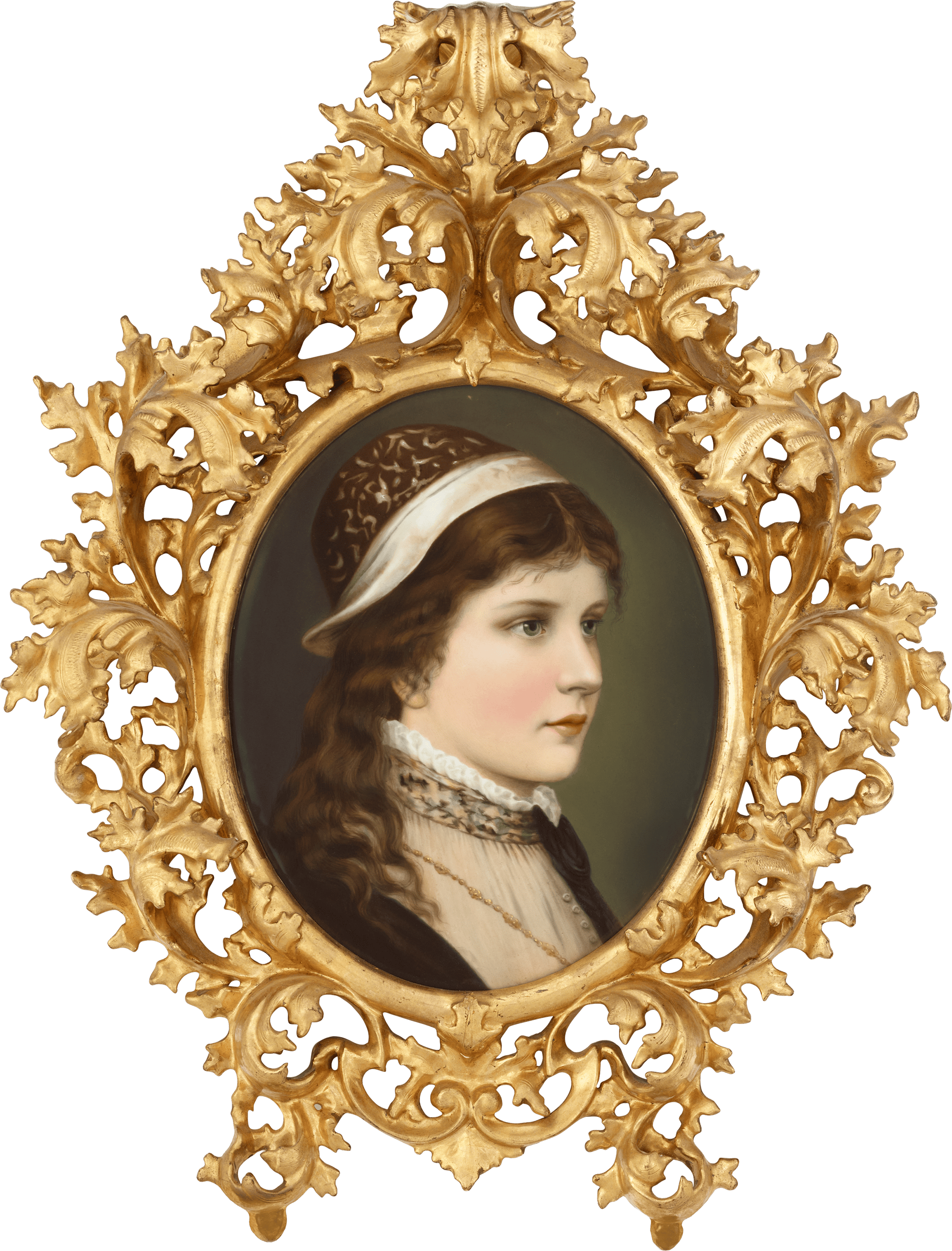 KPM Porcelain Plaque of a Young Woman in Profile