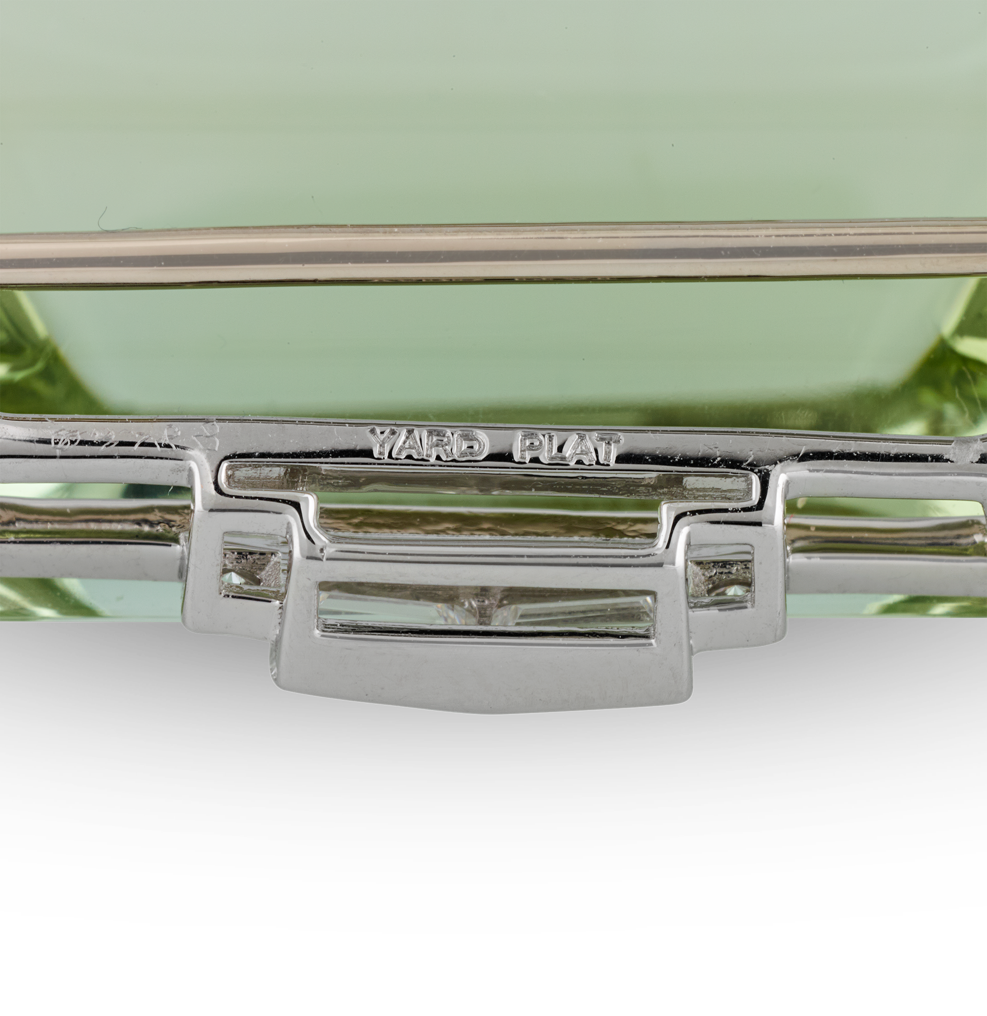 Raymond Yard Sugarloaf Green Beryl Clip Pin, 44.98 Carats