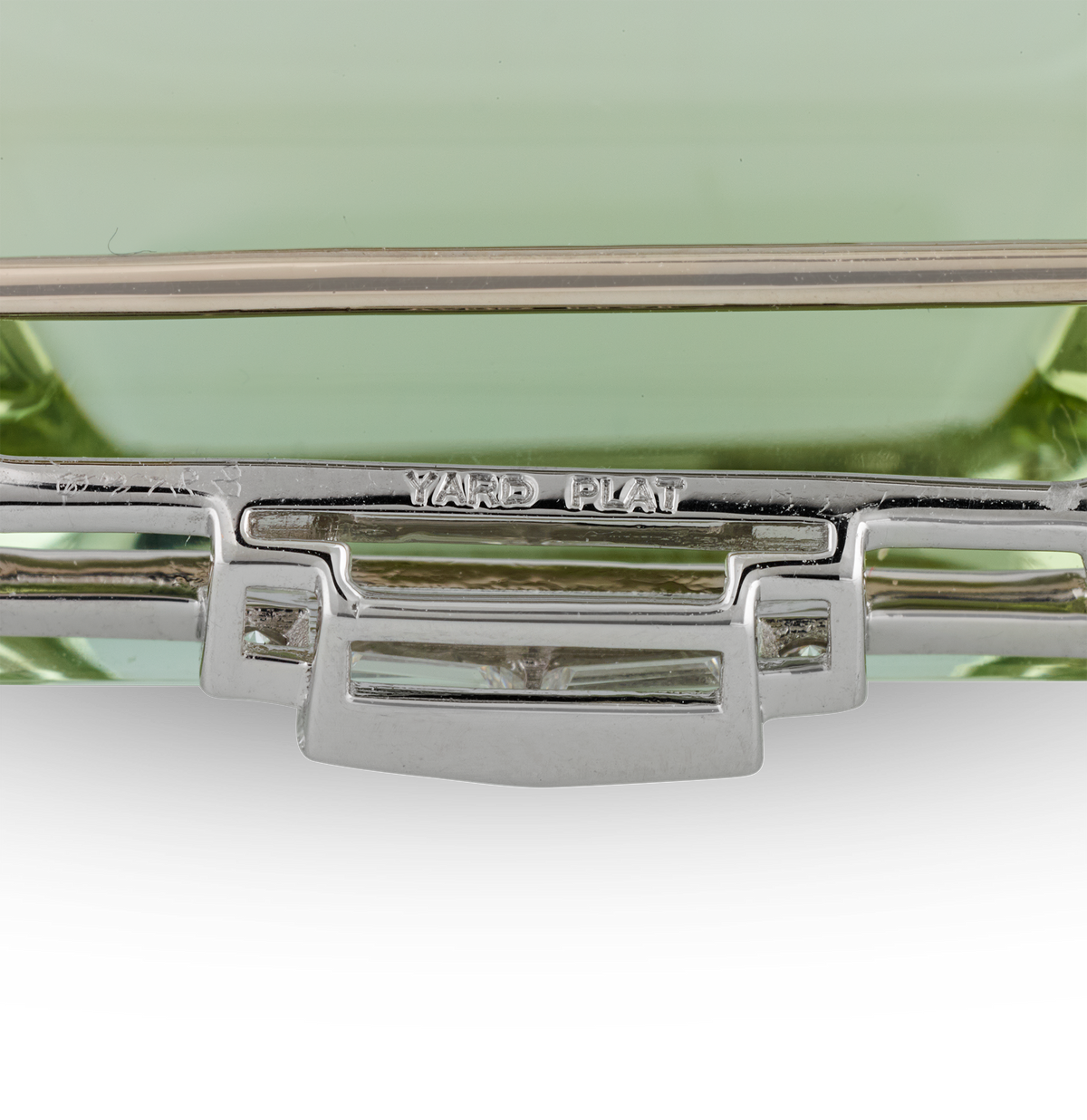 Raymond Yard Sugarloaf Green Beryl Clip Pin, 44.98 Carats