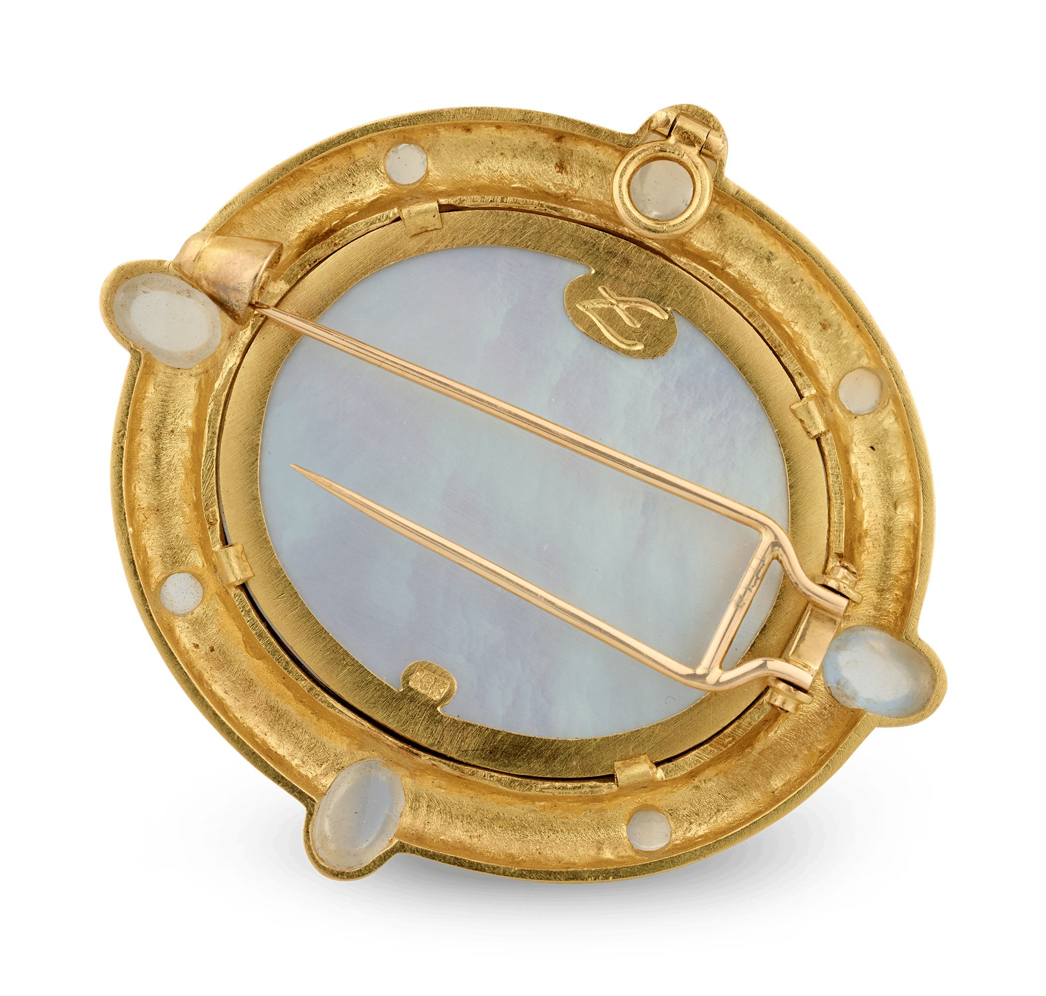 Elizabeth Locke Venetian Glass & Moonstone Pendant Brooch