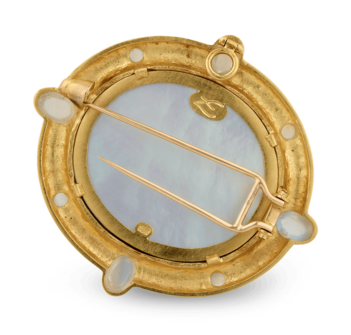 Elizabeth Locke Venetian Glass & Moonstone Pendant Brooch