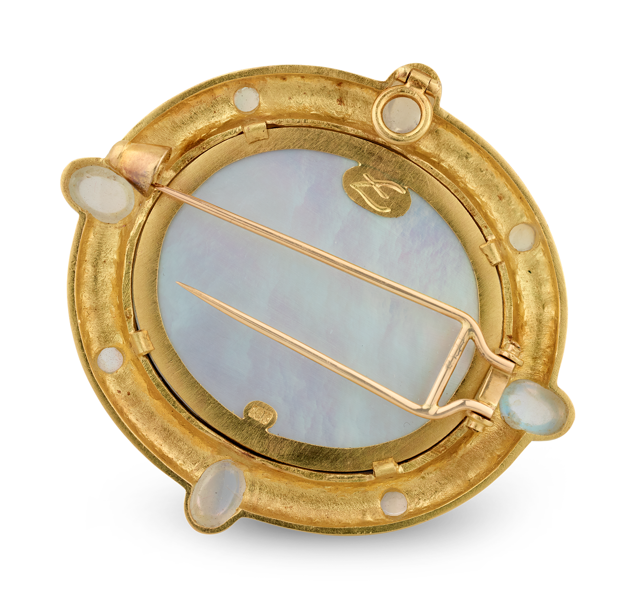 Elizabeth Locke Venetian Glass & Moonstone Pendant Brooch