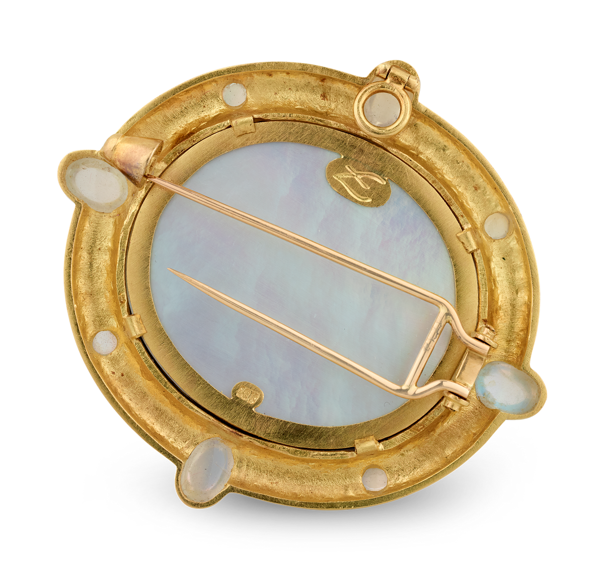 Elizabeth Locke Venetian Glass & Moonstone Pendant Brooch