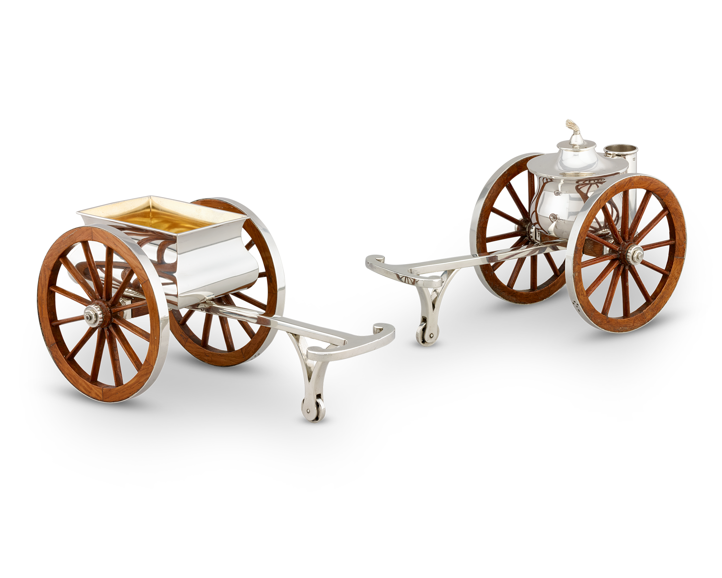 Victorian Silver Smoking Carriages by E. H. Stockwell