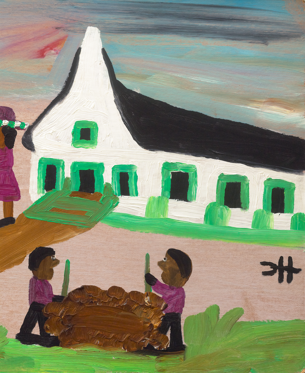 Cane River Church Gathering by Clementine Hunter