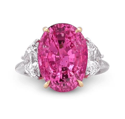 Burma Pink Spinel Ring, Untreated, 13.85 Carats