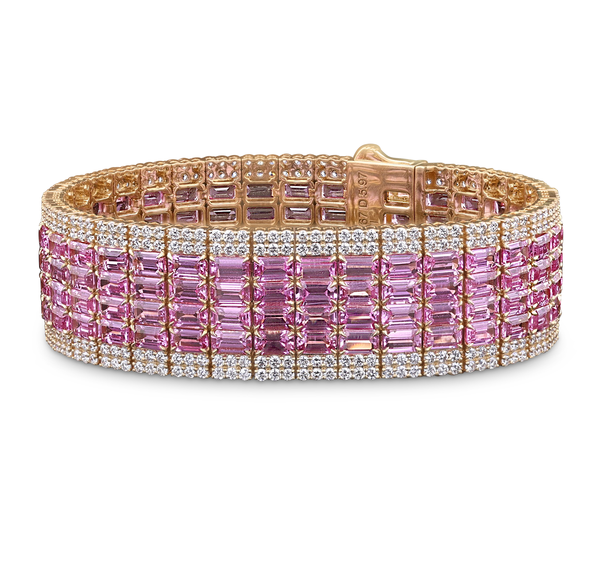 Pink Sapphire Bracelet, 44.67 Carats
