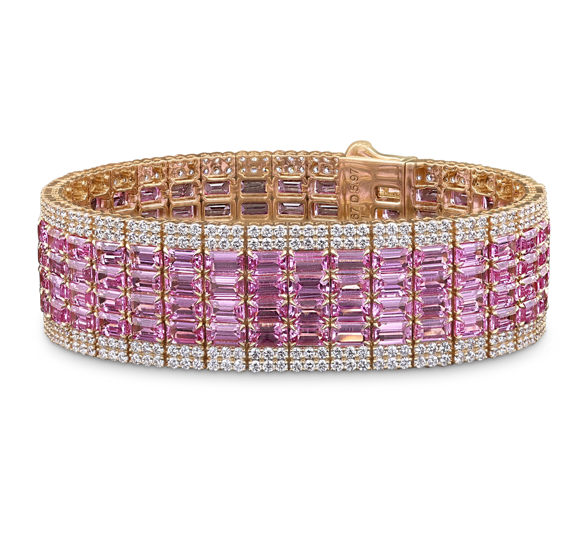 Pink Sapphire Bracelet, 44.67 Carats