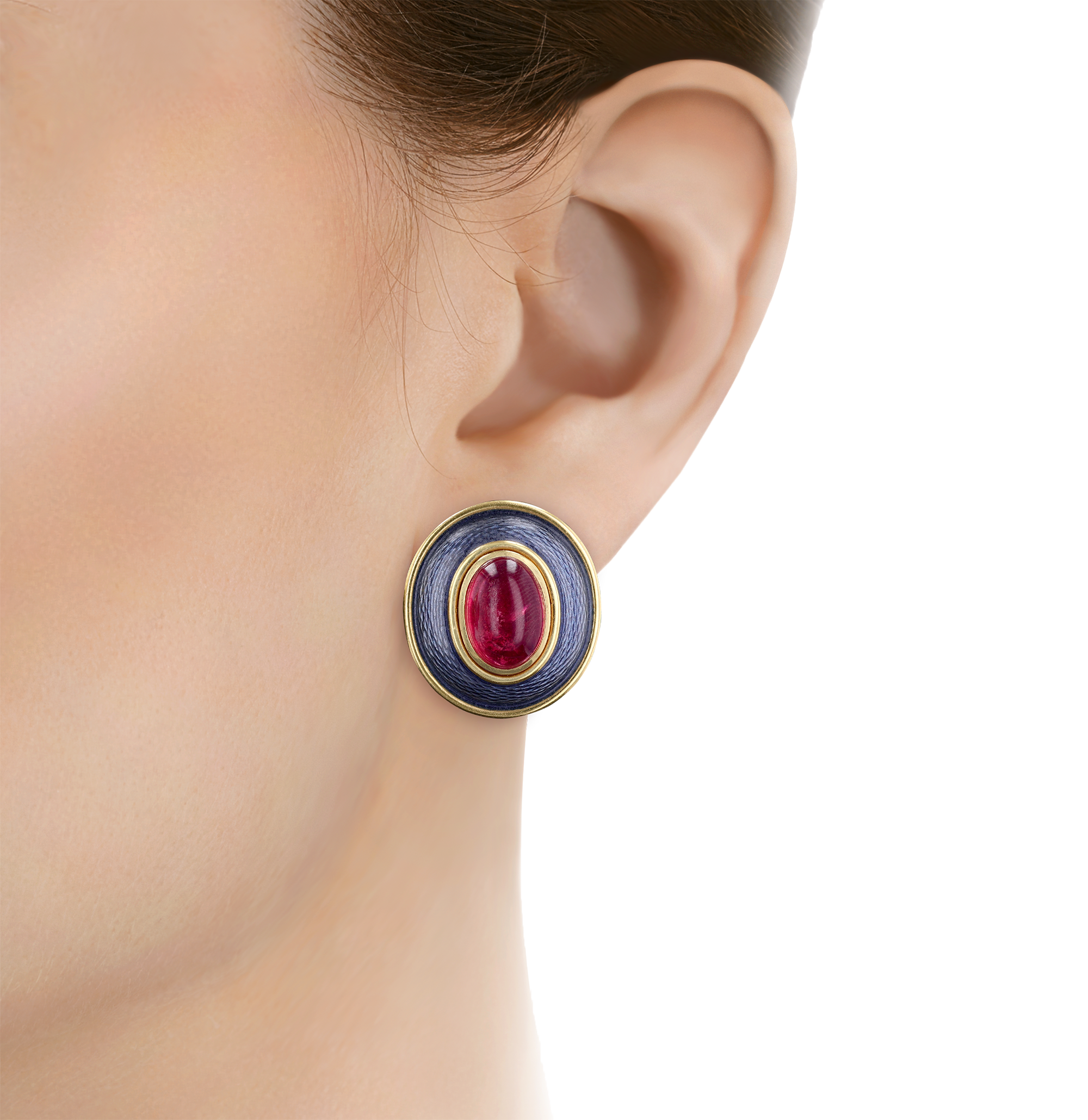 De Vroomen Pink Tourmaline Earrings, 12.00 Carats