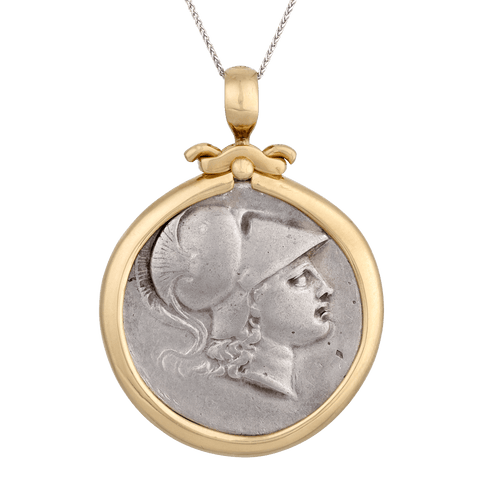 Ancient Greek Athena and Nike Coin Pendant