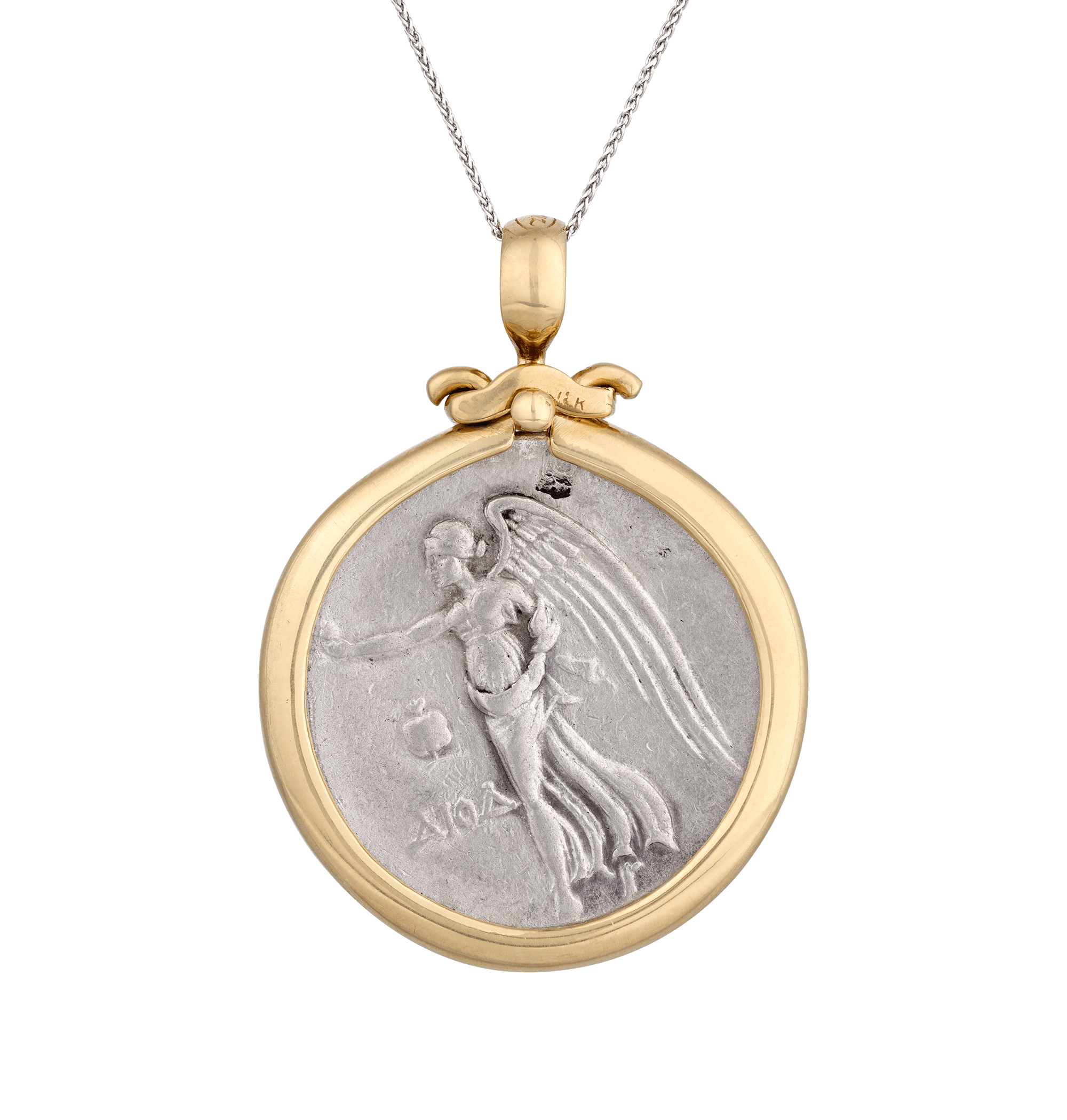 Ancient Greek Athena and Nike Coin Pendant