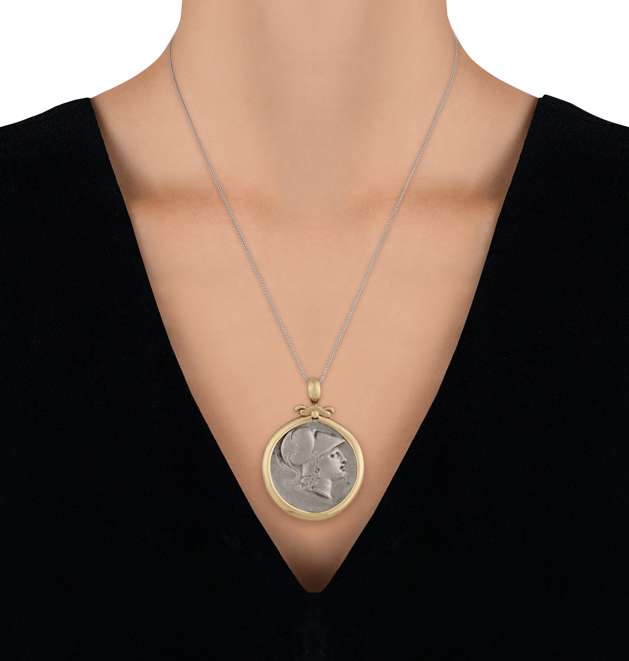 Ancient Greek Athena and Nike Coin Pendant