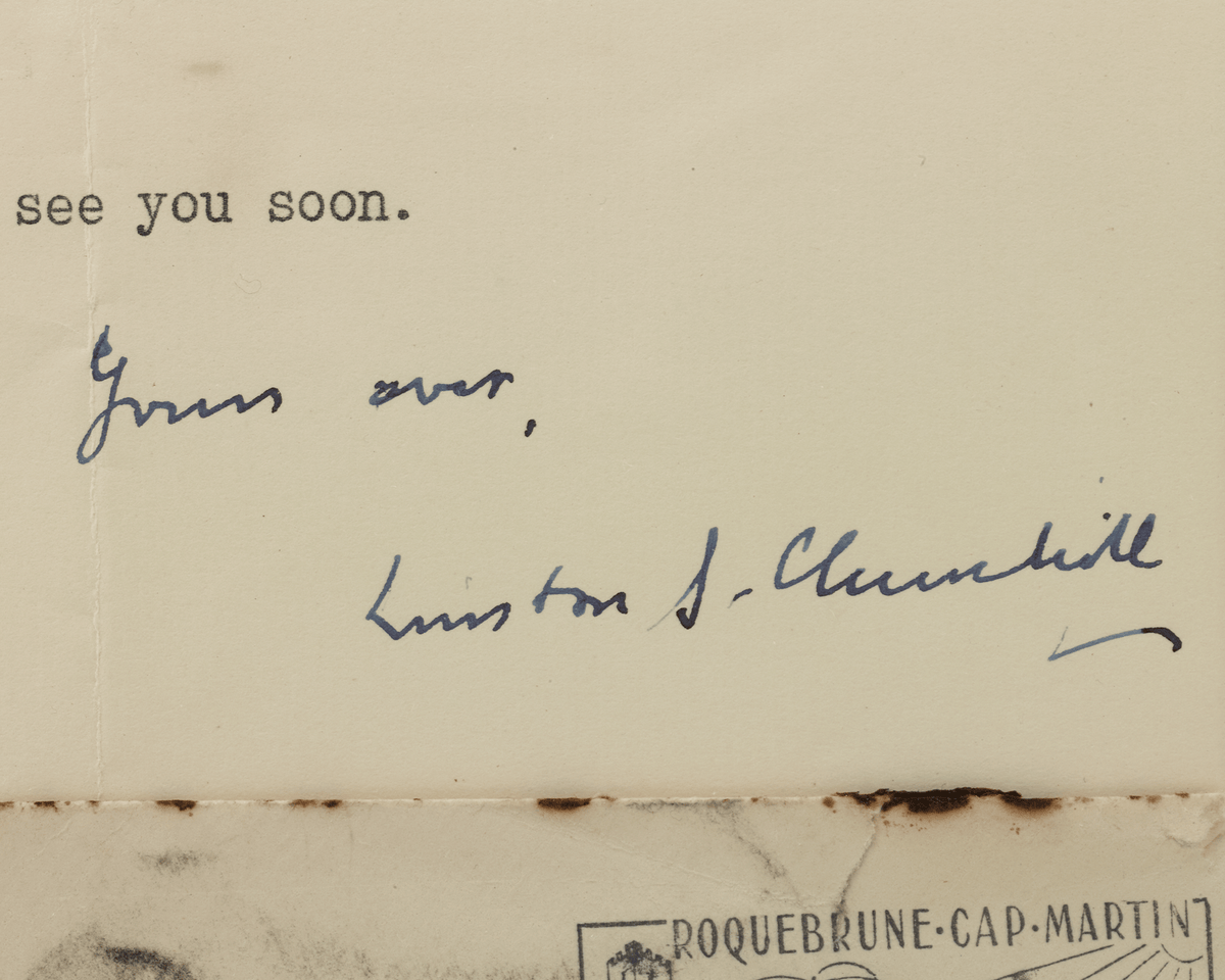 Winston Churchill De Gaulle Presentation Letter