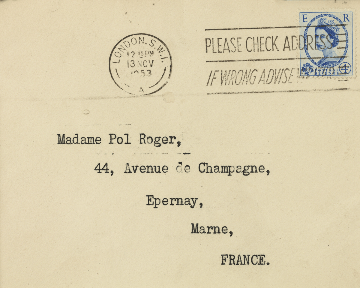 Winston Churchill Nobel Prize and Champagne Letter