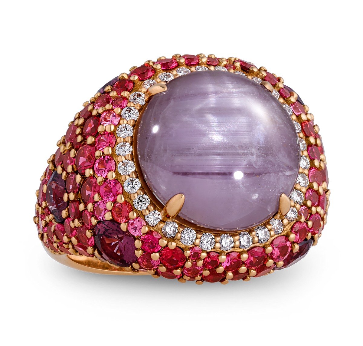Burma Purple Star Sapphire Ring, untreated, 13.93 carats