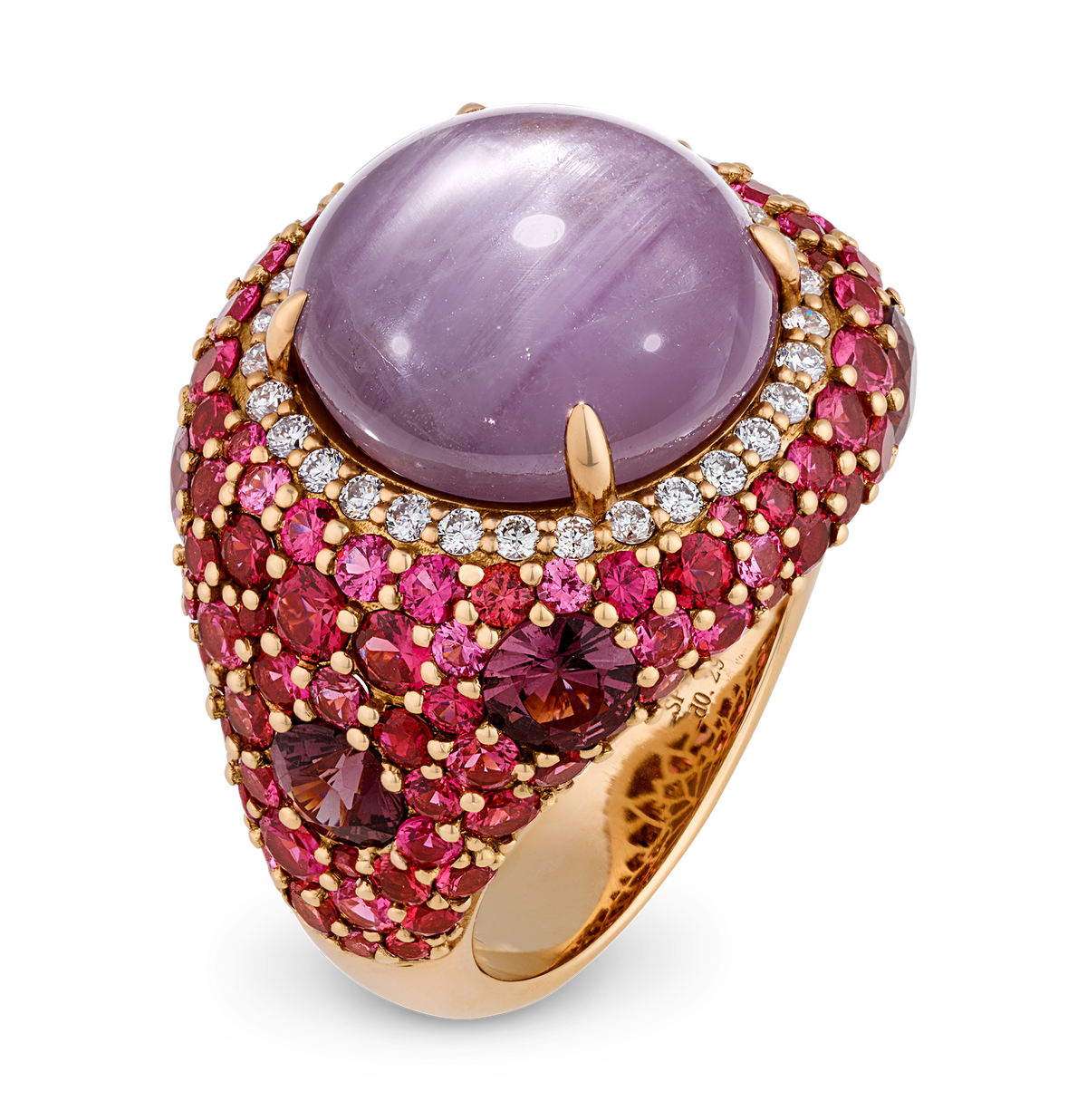 Burma Purple Star Sapphire Ring, untreated, 13.93 carats