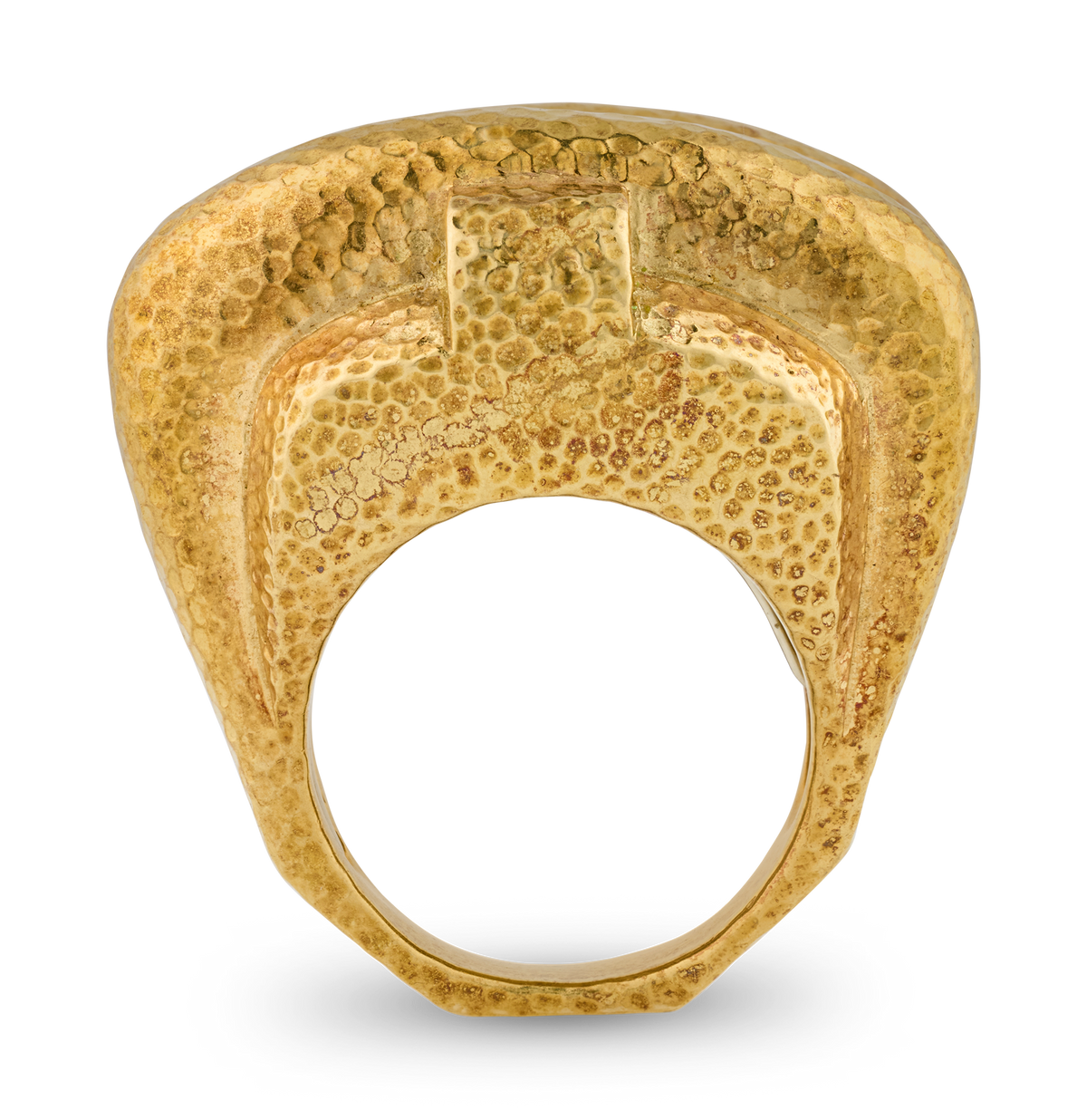 David Webb Hammered Gold Cross Ring